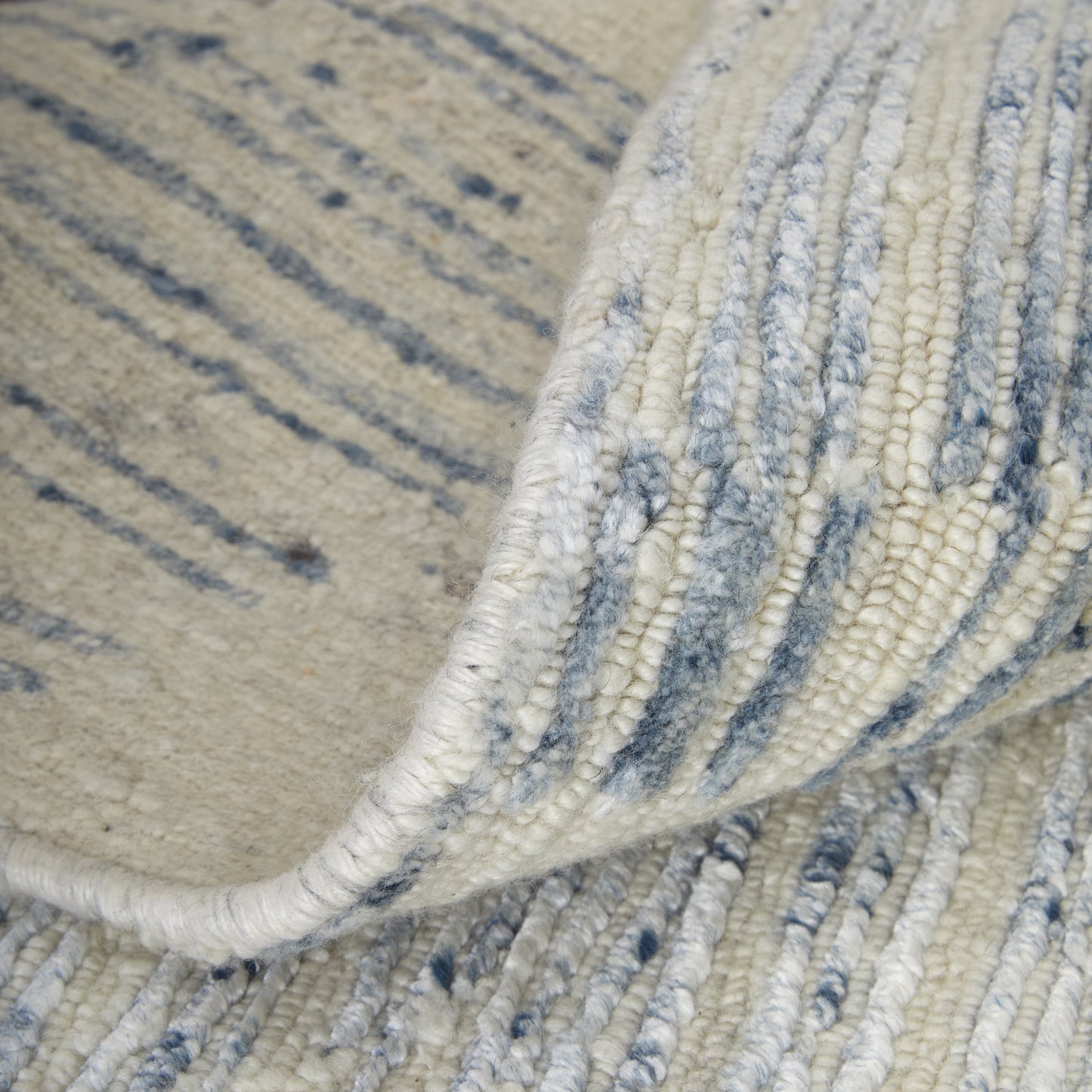 12' X 15' Ivory Blue And Silver Abstract Hand Knotted Distressed Area Rug-3