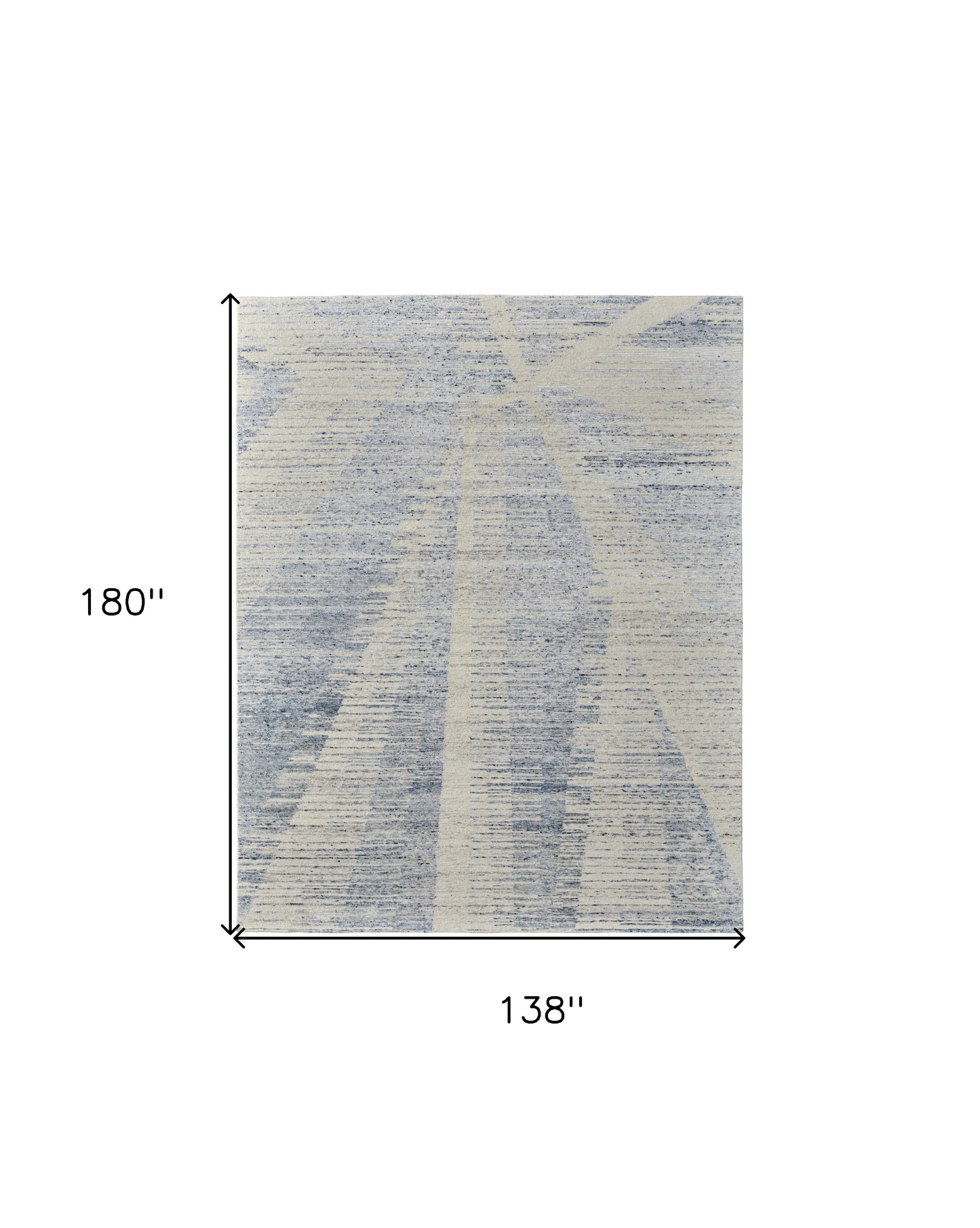 12' X 15' Ivory Blue And Silver Abstract Hand Knotted Distressed Area Rug-2