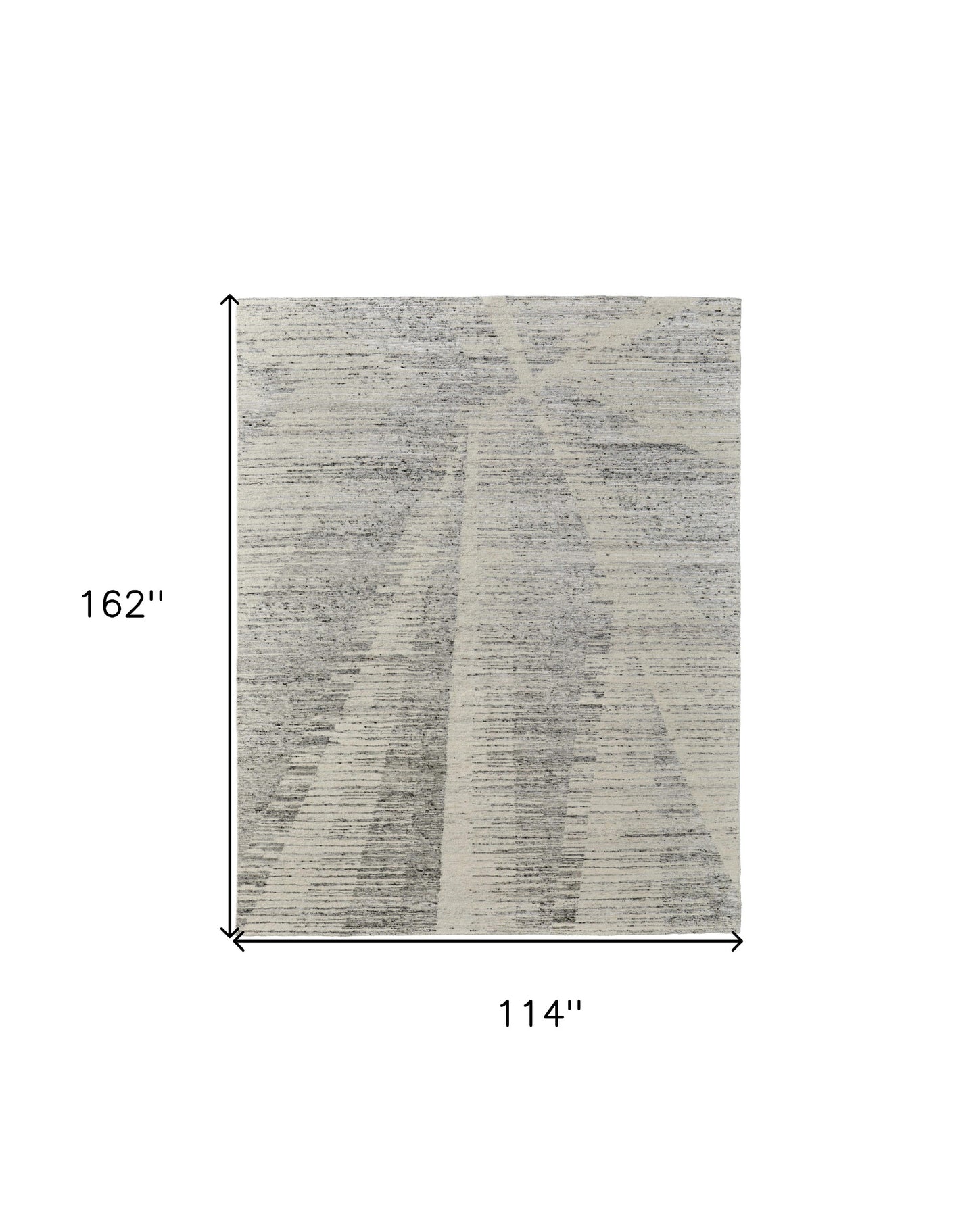 9' X 13' Ivory and Gray Abstract Hand Knotted Worn Faded Area Rug-2