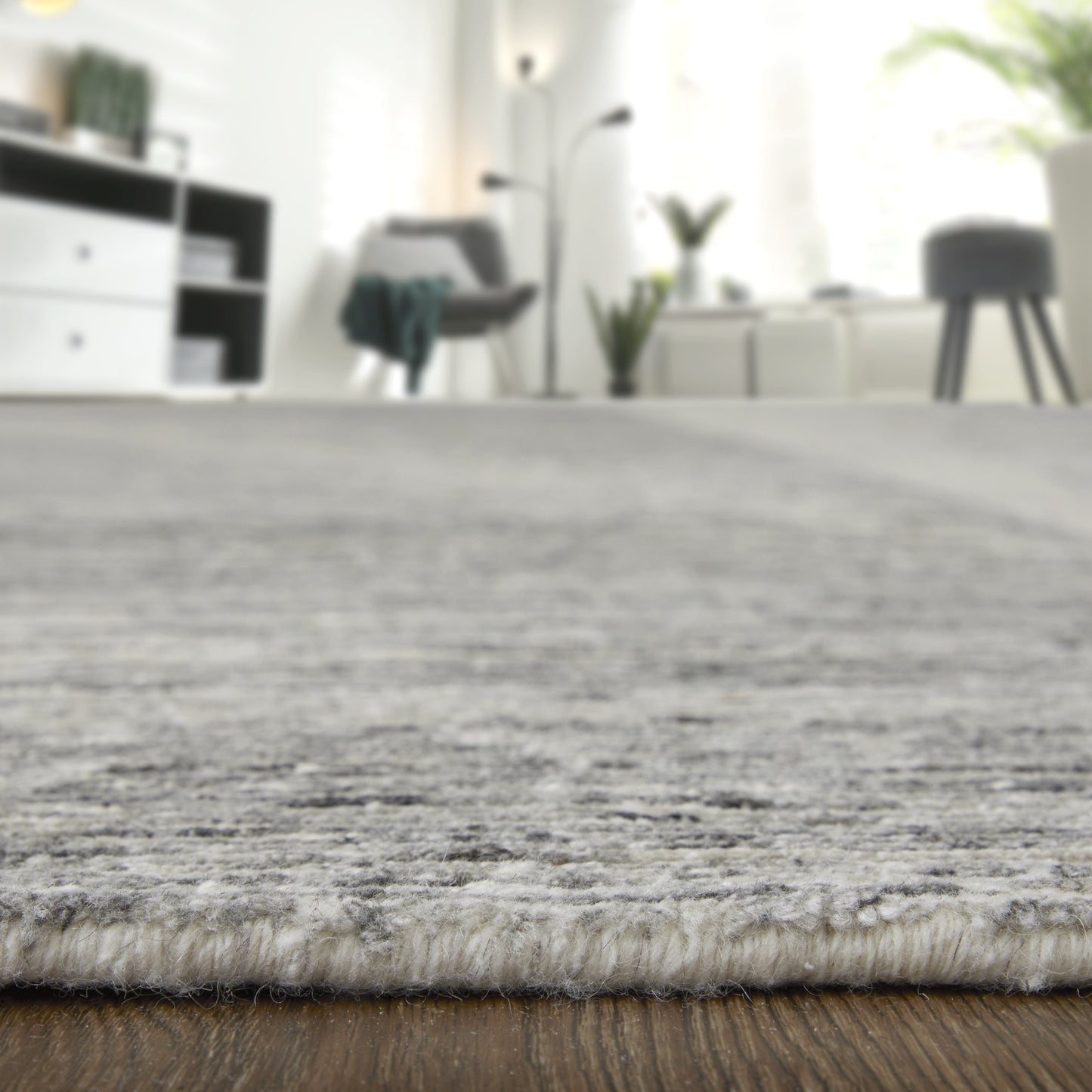 12' X 15' Ivory and Gray Abstract Hand Knotted Worn Faded Area Rug-7