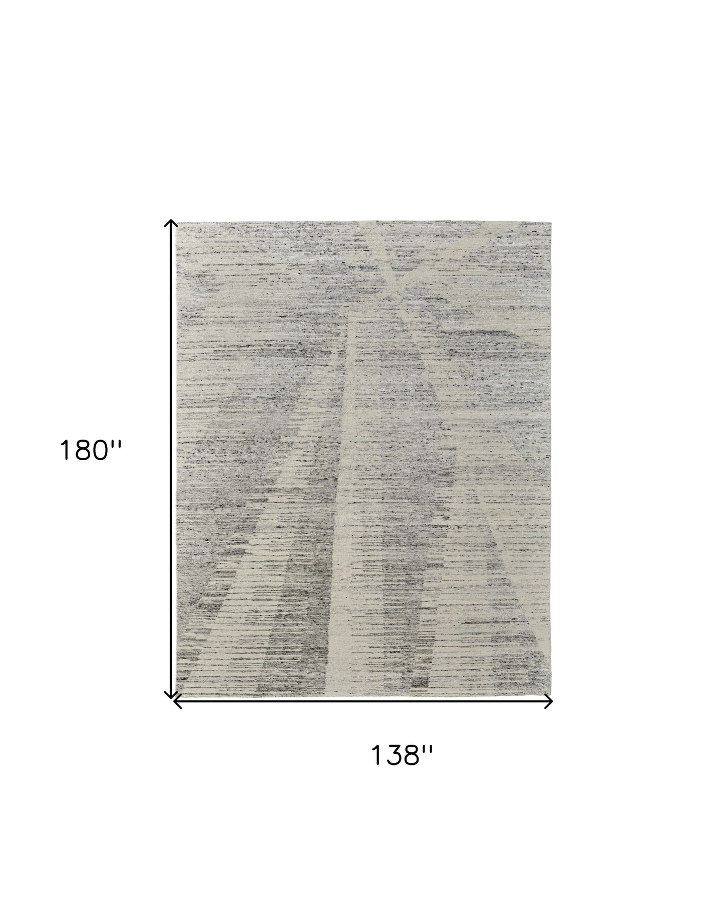 12' X 15' Ivory and Gray Abstract Hand Knotted Worn Faded Area Rug-2