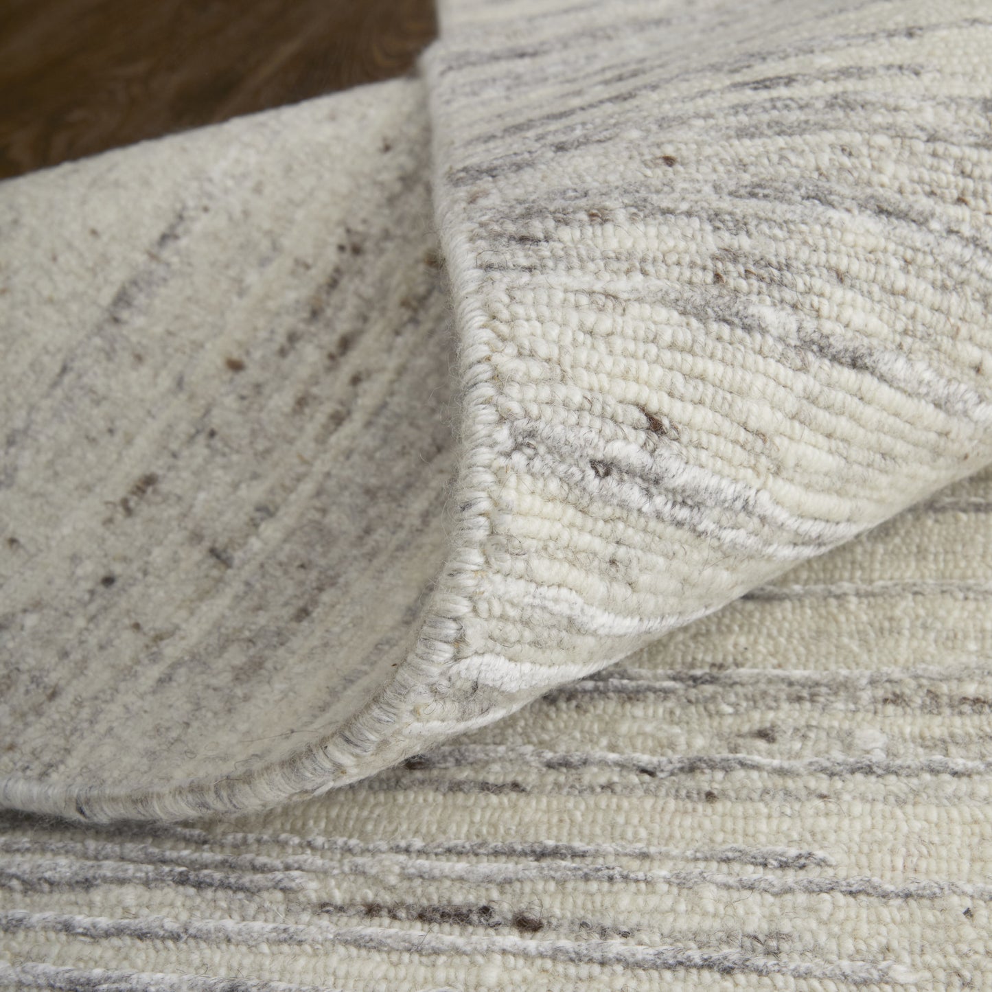 12' X 15' Ivory and Gray Abstract Hand Knotted Worn Faded Area Rug-5