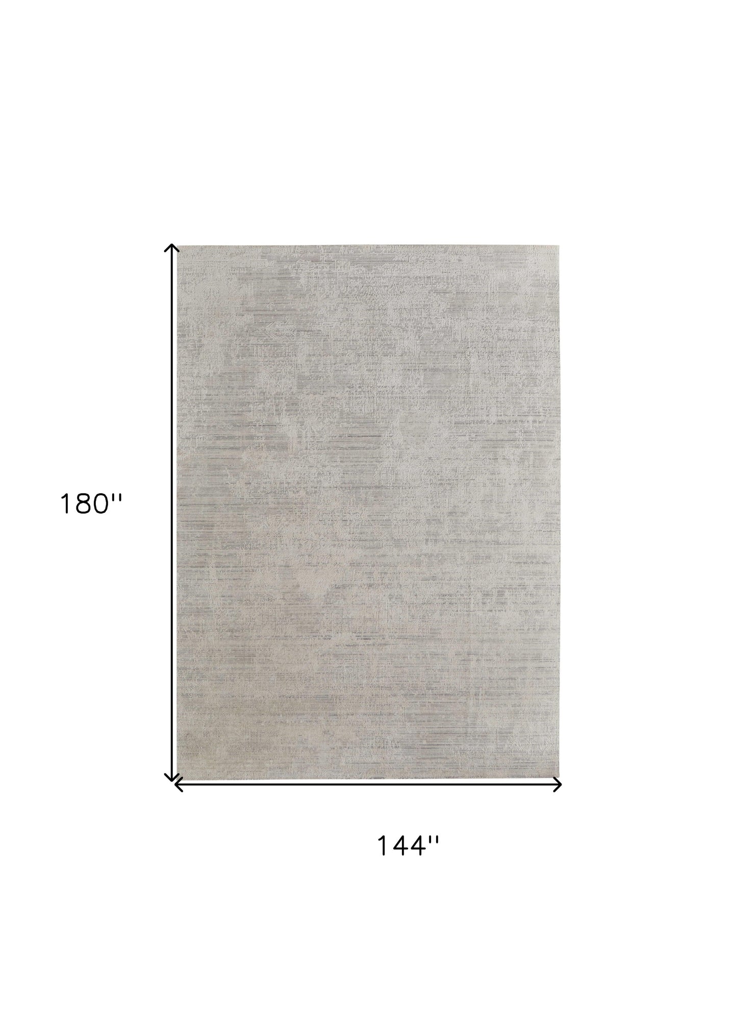 12' X 15' Gray and Ivory Abstract Hand Woven Worn Faded Area Rug-2