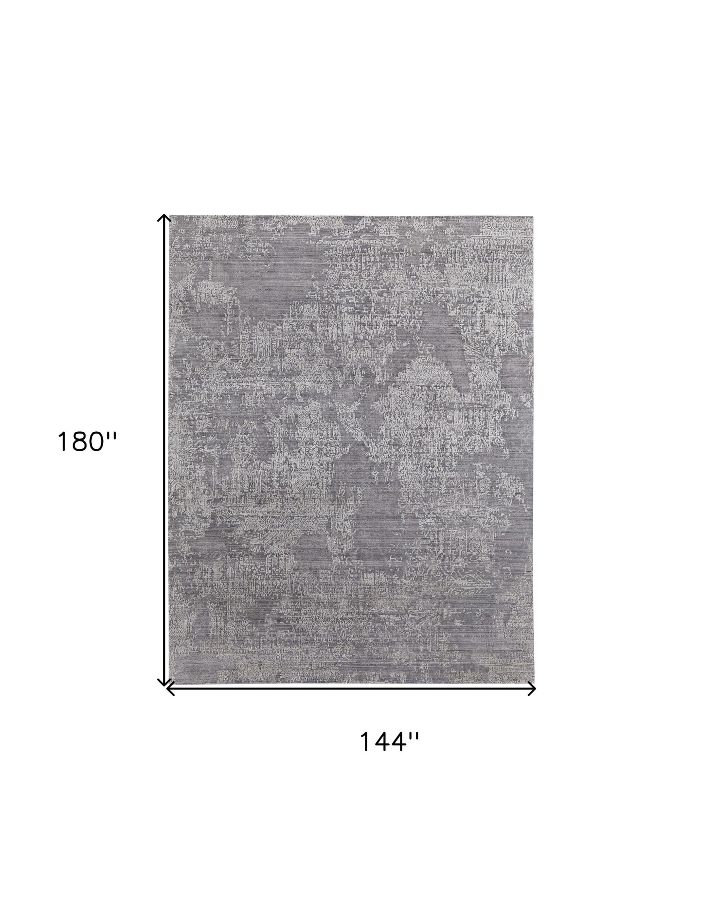 12' X 15' Gray And Silver Abstract Hand Woven Distressed Area Rug-2