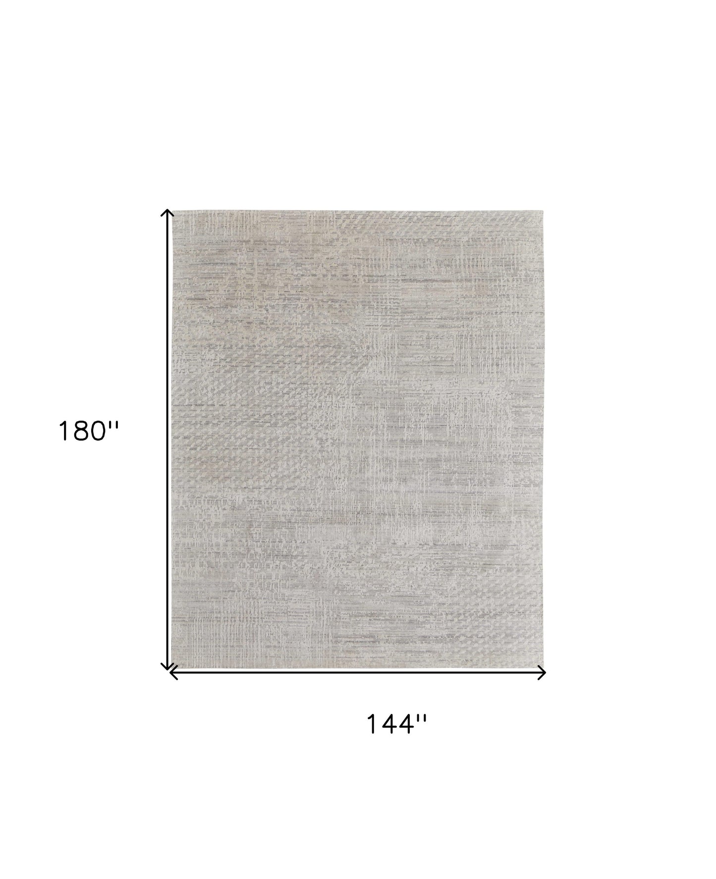 12' X 15' Ivory and Gray Abstract Hand Woven Worn Faded Area Rug-2