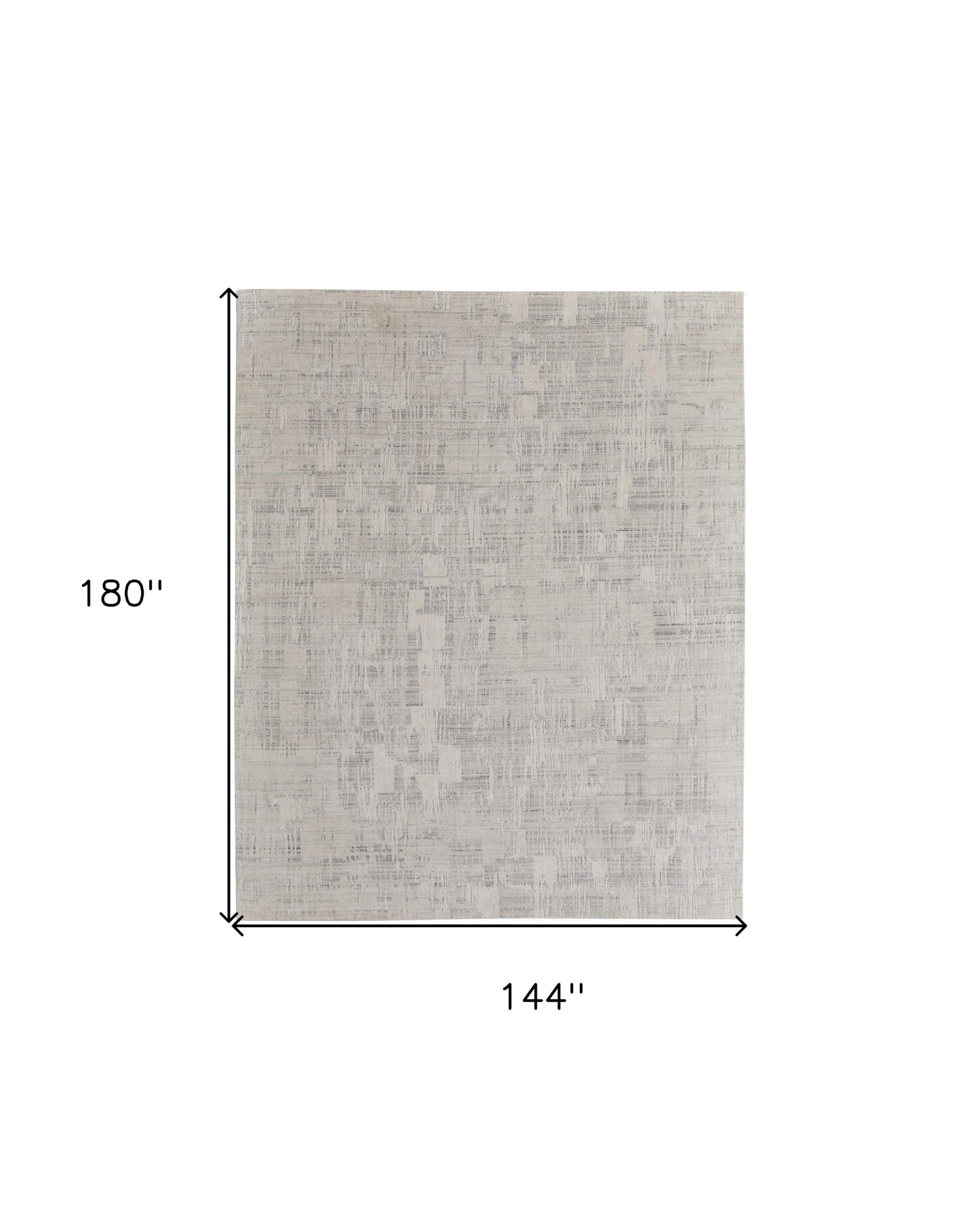 12' X 15' Ivory and Gray Abstract Hand Woven Worn Faded Area Rug-2