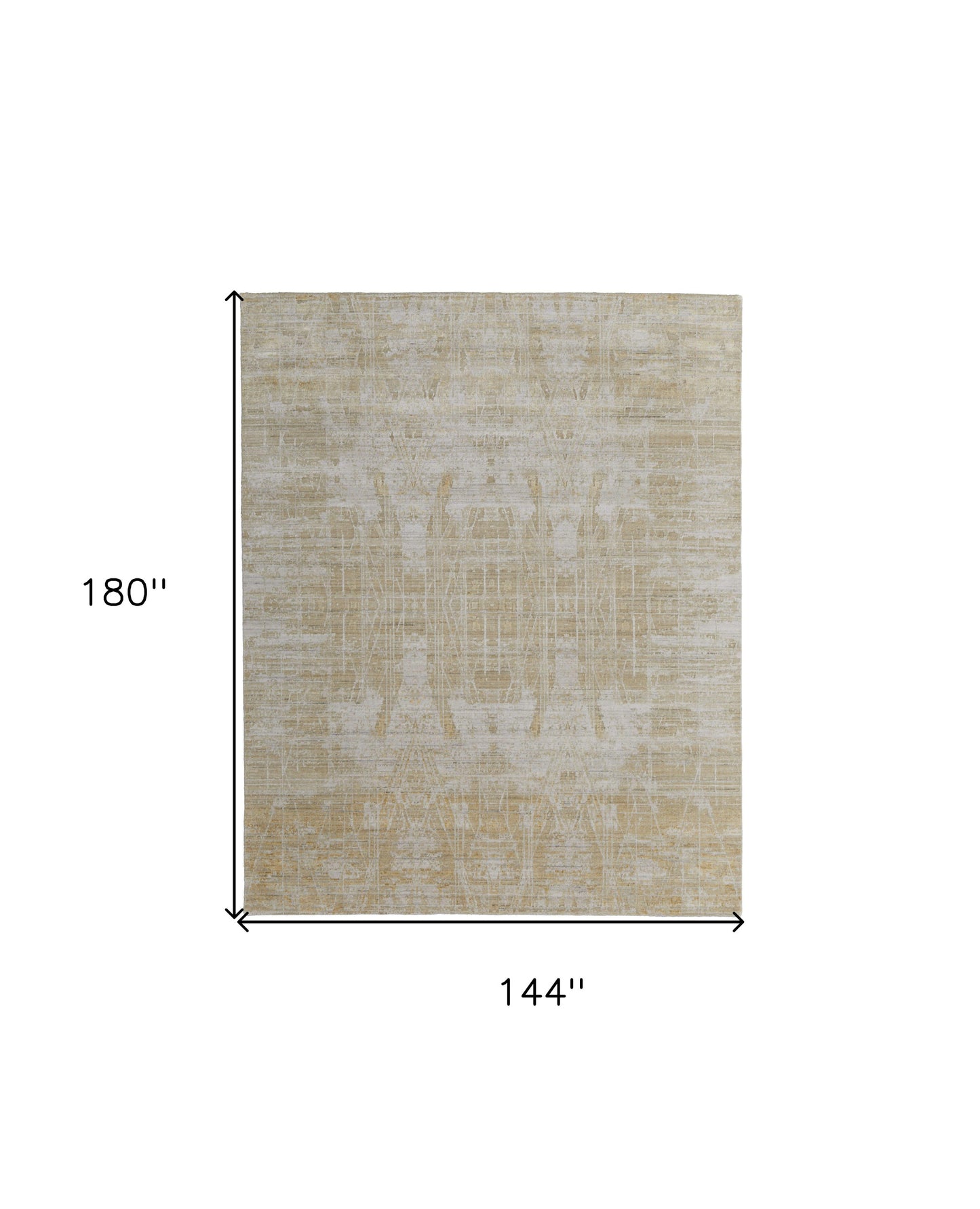 12' X 15' Yellow and Ivory Abstract Hand Woven Area Rug-2