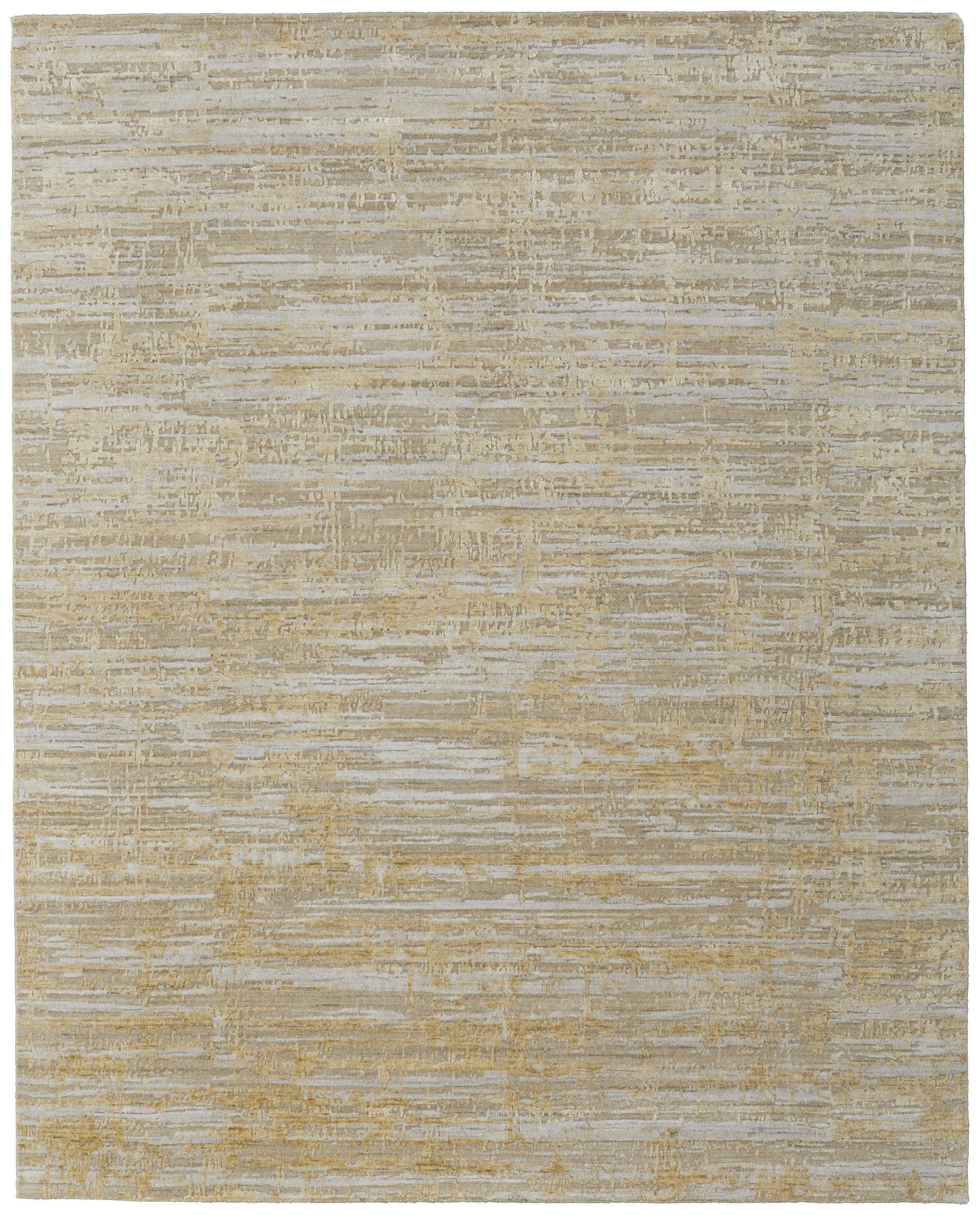 12' X 15' Yellow and Ivory Abstract Hand Woven Area Rug-3