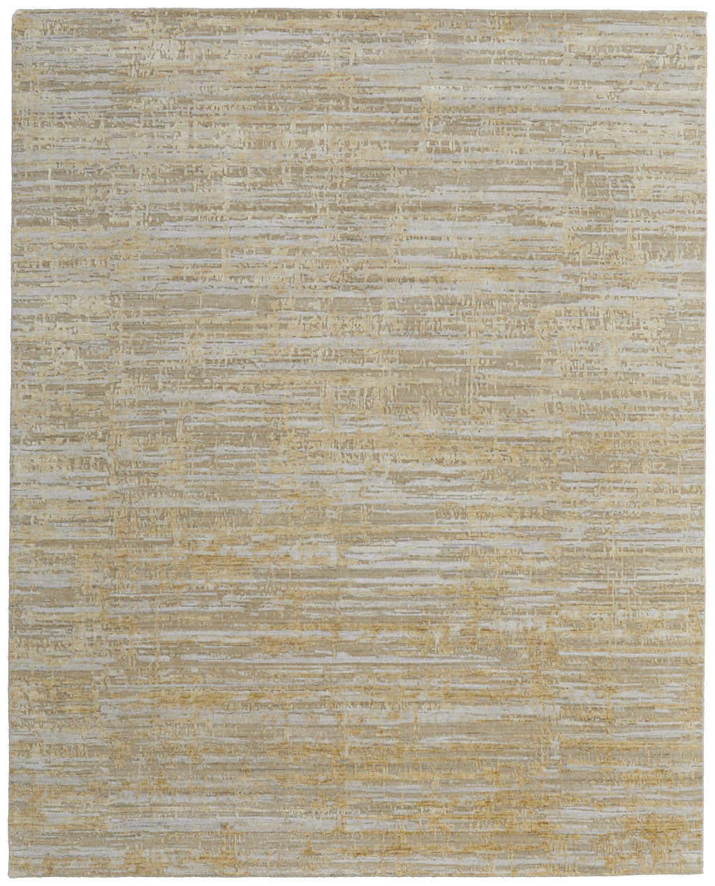 12' X 15' Yellow and Ivory Abstract Hand Woven Area Rug-4
