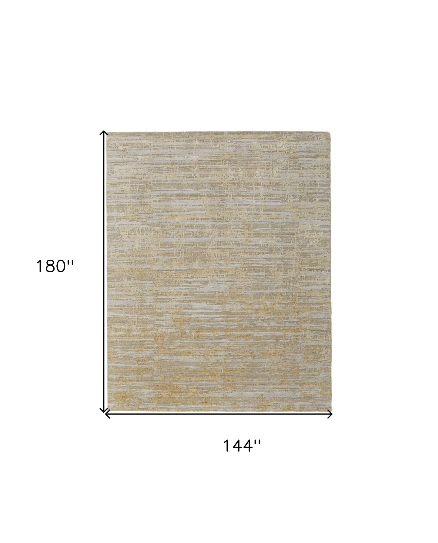 12' X 15' Yellow and Ivory Abstract Hand Woven Area Rug-2
