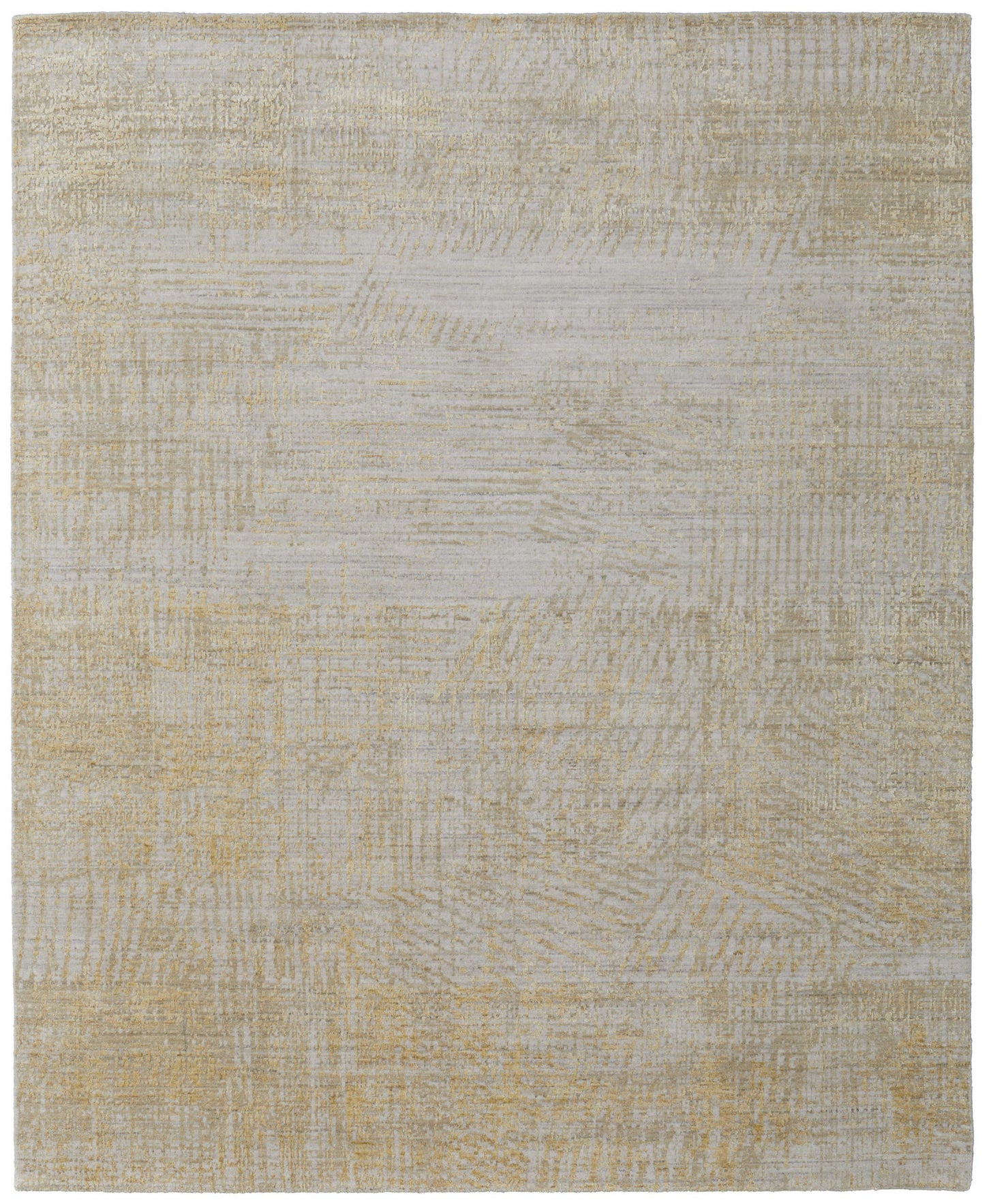 12' X 15' Yellow and Ivory Abstract Hand Woven Area Rug-3