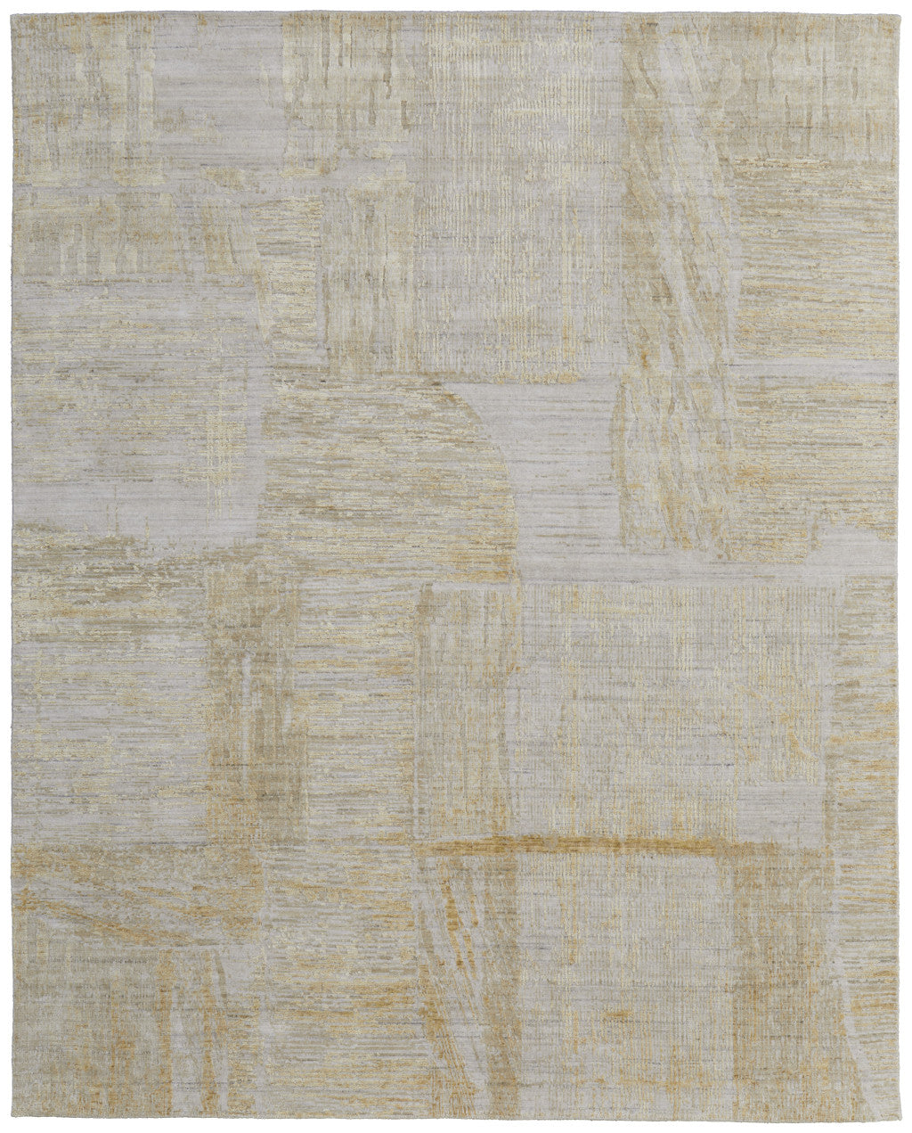 12' X 15' Yellow and Ivory Abstract Hand Woven Area Rug-4