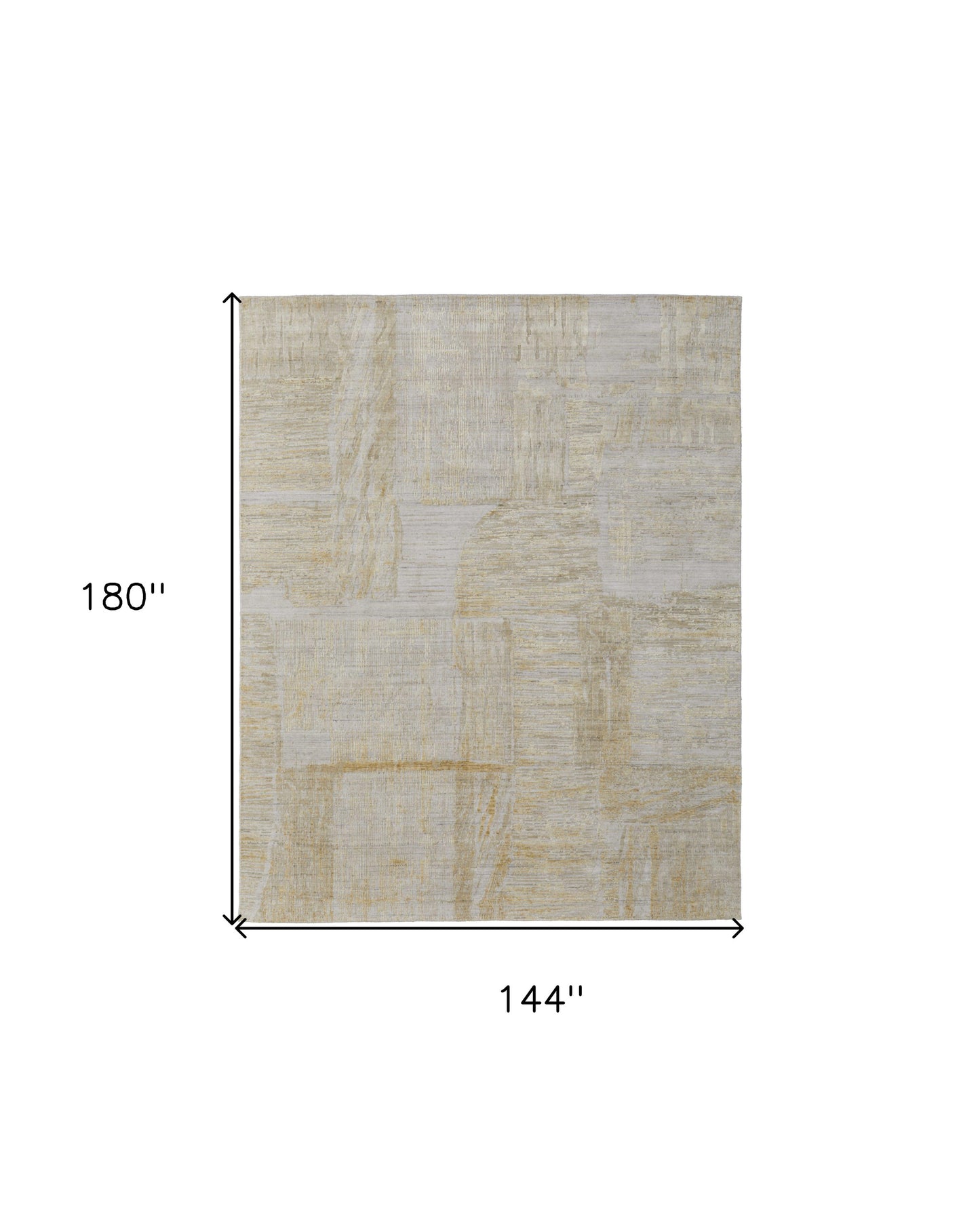 12' X 15' Yellow and Ivory Abstract Hand Woven Area Rug-2