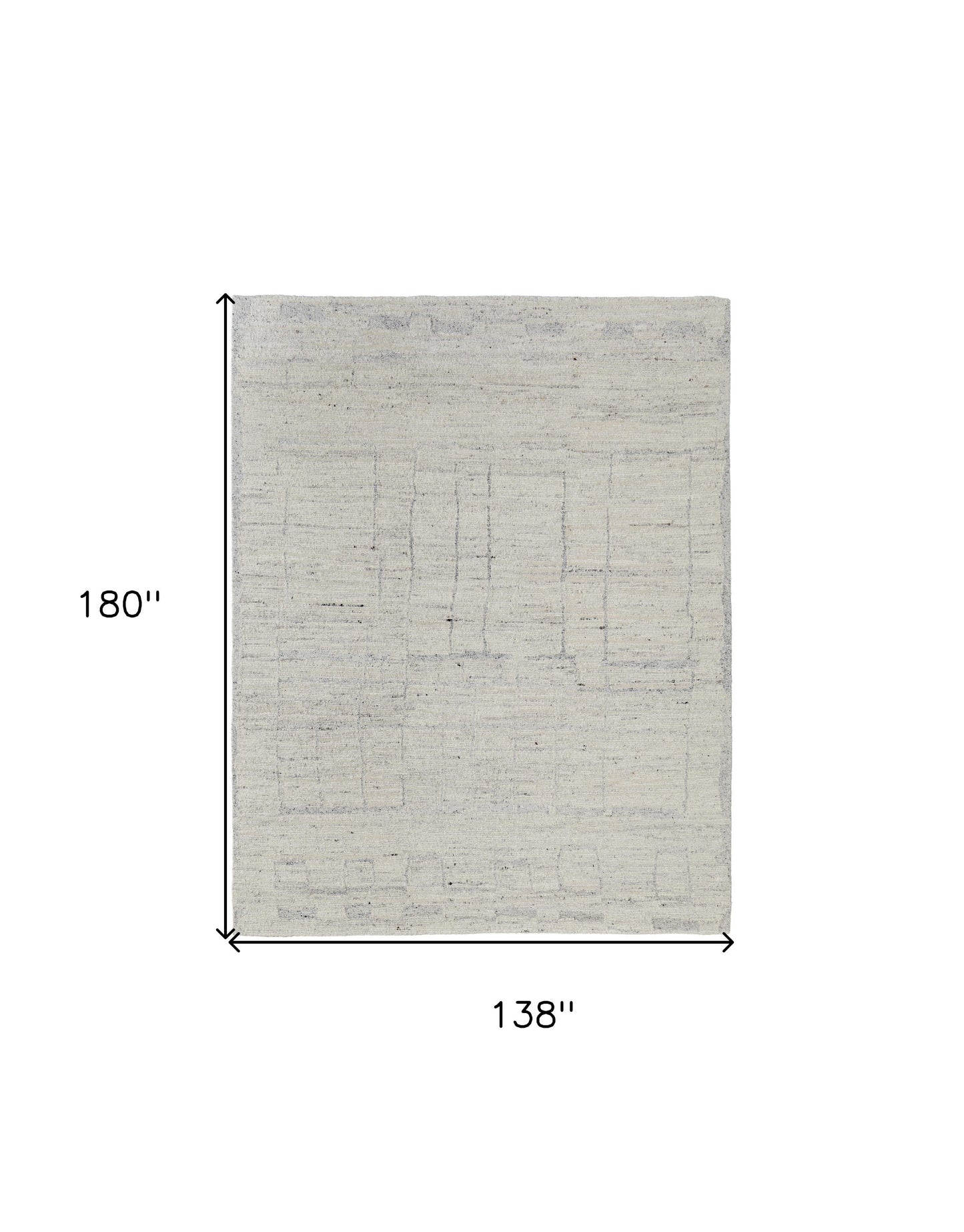 12' X 15' Gray and Ivory Abstract Hand Woven Worn Faded Area Rug-2