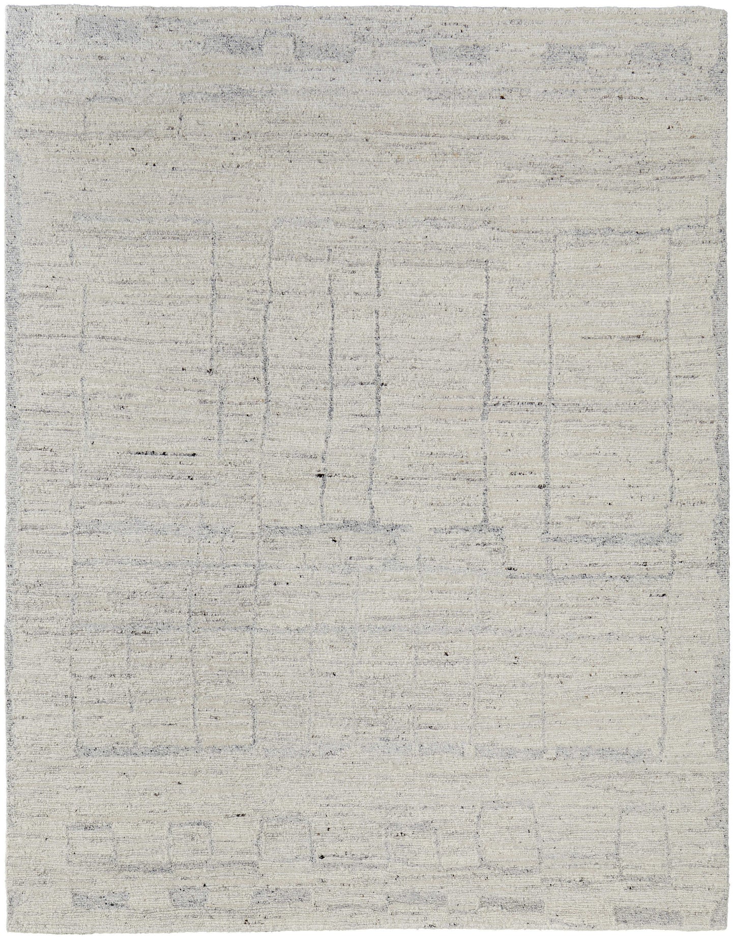 12' X 15' Gray and Ivory Abstract Hand Woven Worn Faded Area Rug-3