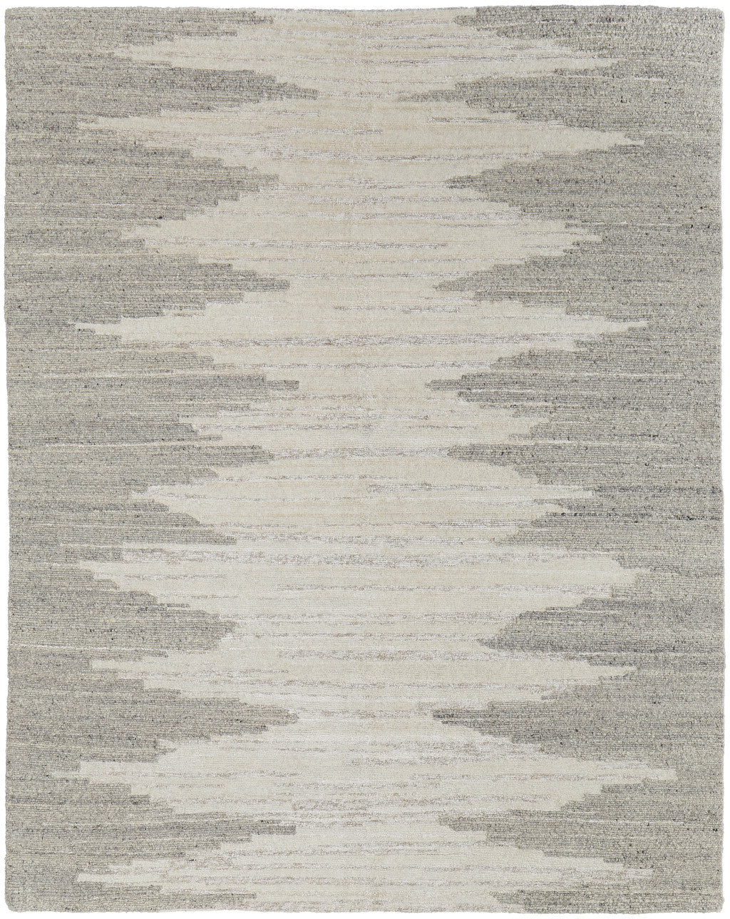 12' X 15' Gray and Ivory Ombre Hand Woven Area Rug-4