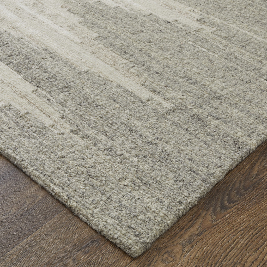 12' X 15' Gray and Ivory Ombre Hand Woven Area Rug-8