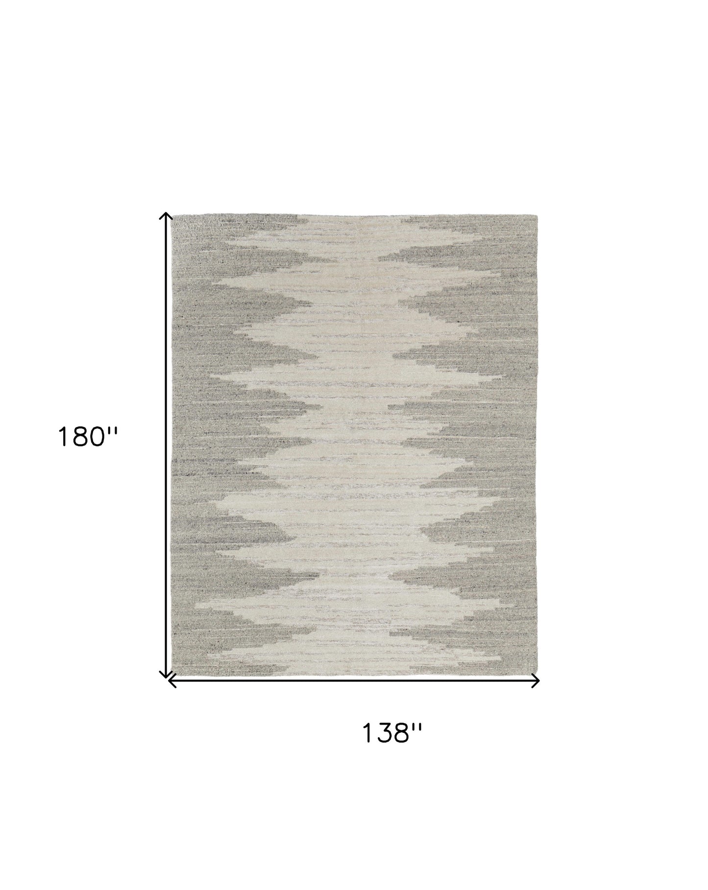 12' X 15' Gray and Ivory Ombre Hand Woven Area Rug-2