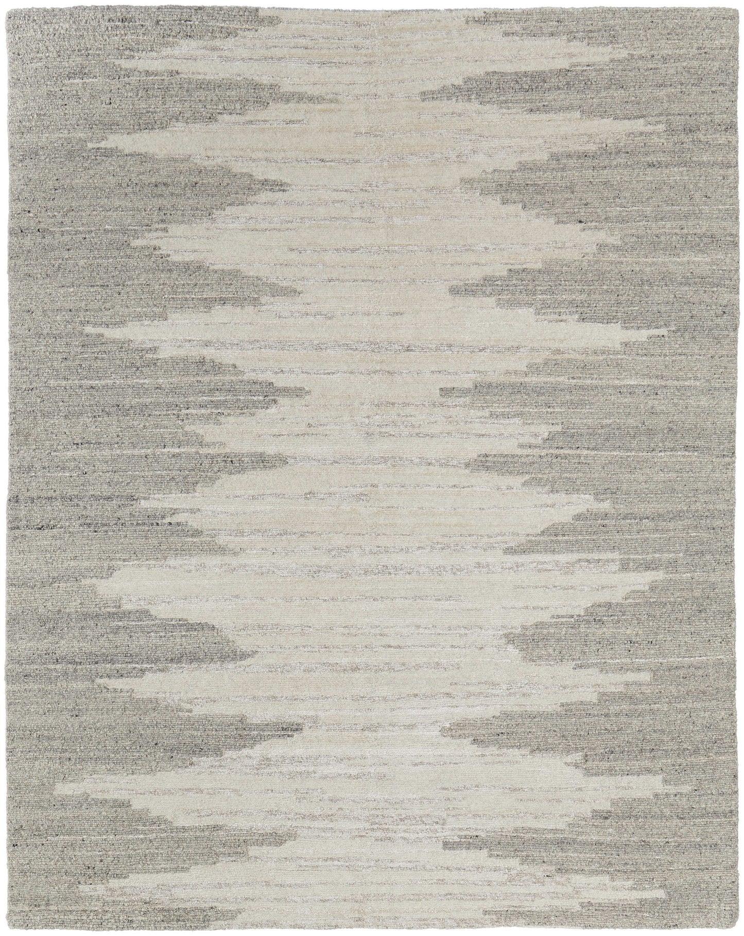 12' X 15' Gray and Ivory Ombre Hand Woven Area Rug-1