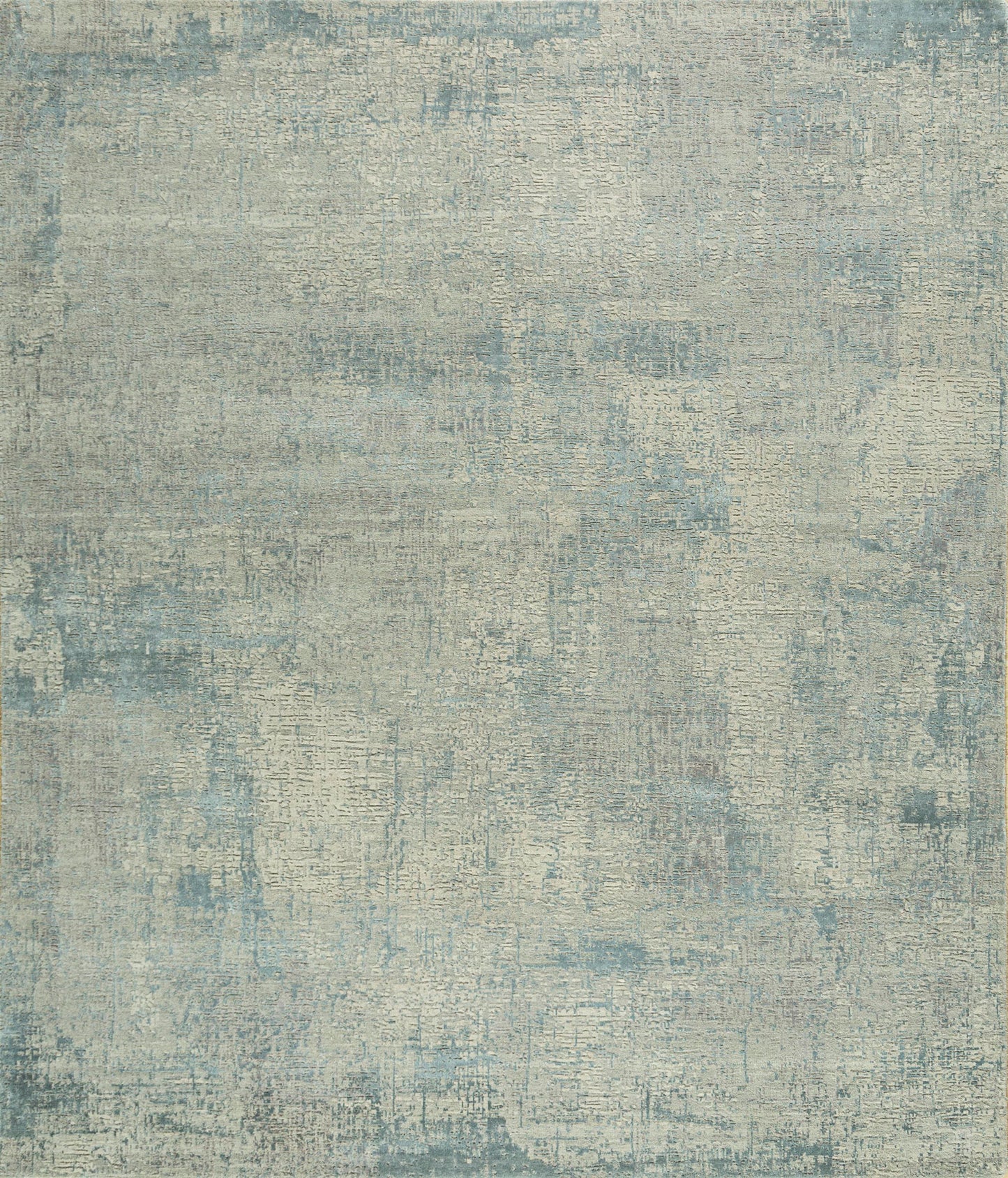 8' X 10' Blue Abstract Hand Knotted Area Rug-1