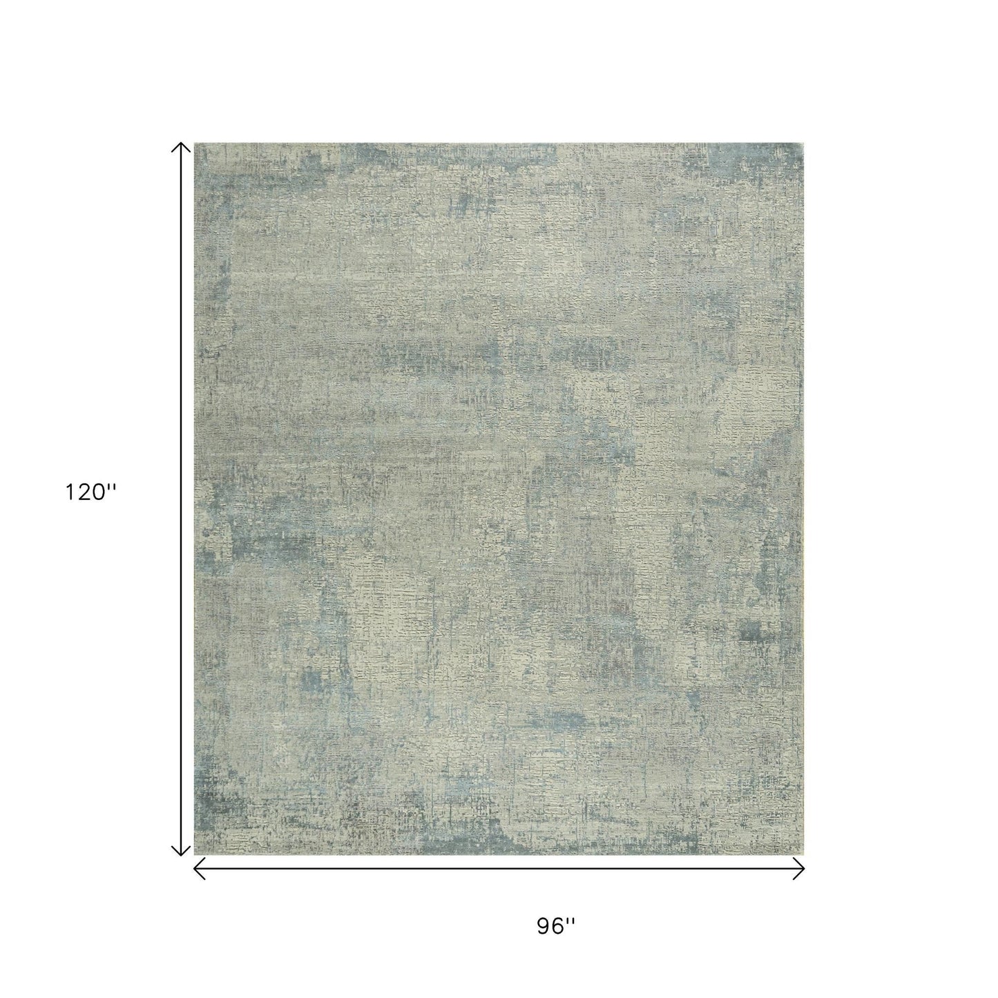 8' X 10' Blue Abstract Hand Knotted Area Rug-2