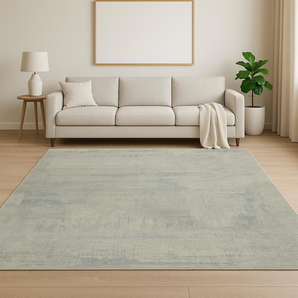 8' X 10' Blue Abstract Hand Knotted Area Rug-0