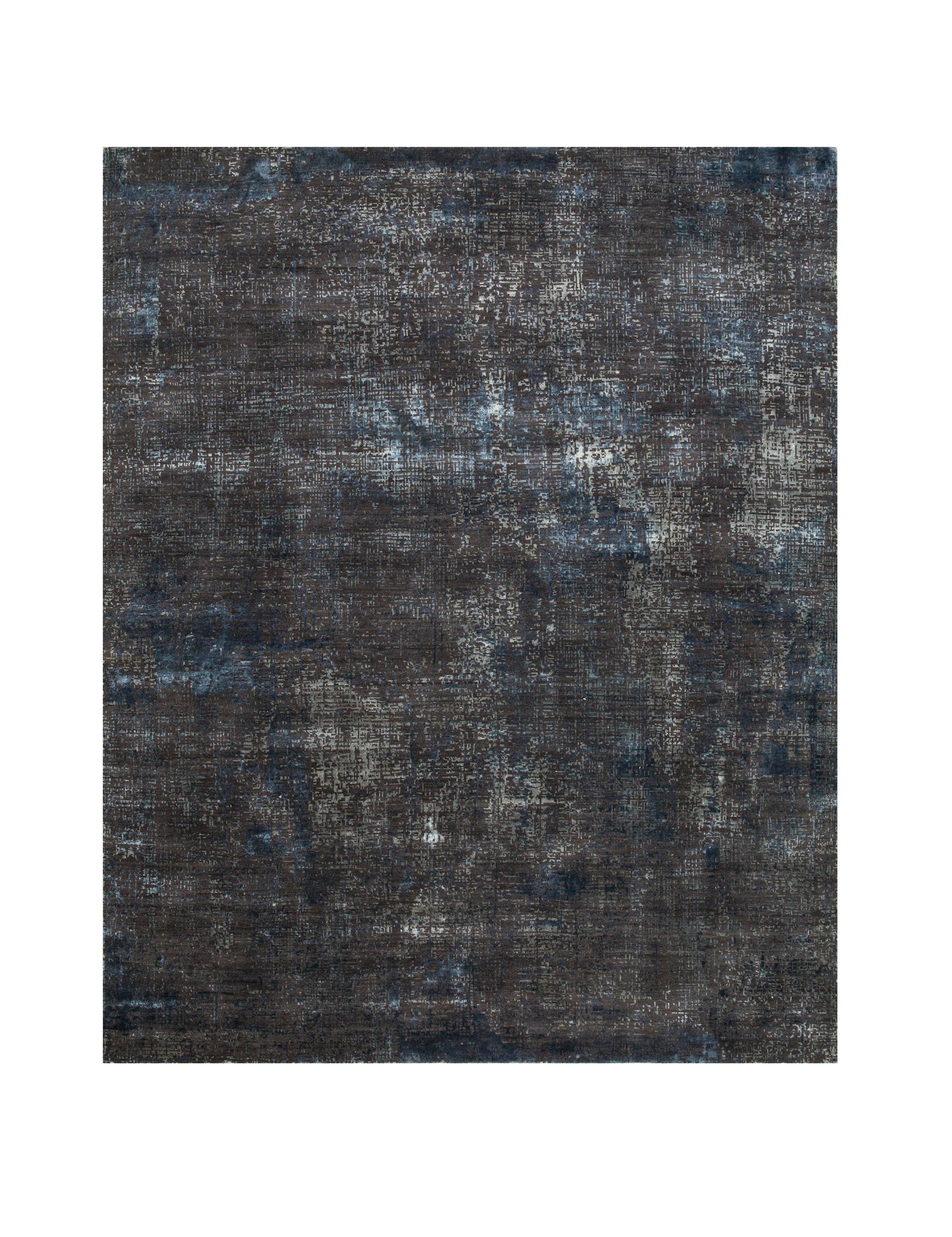 8' X 10' Blue Abstract Hand Knotted Area Rug-3