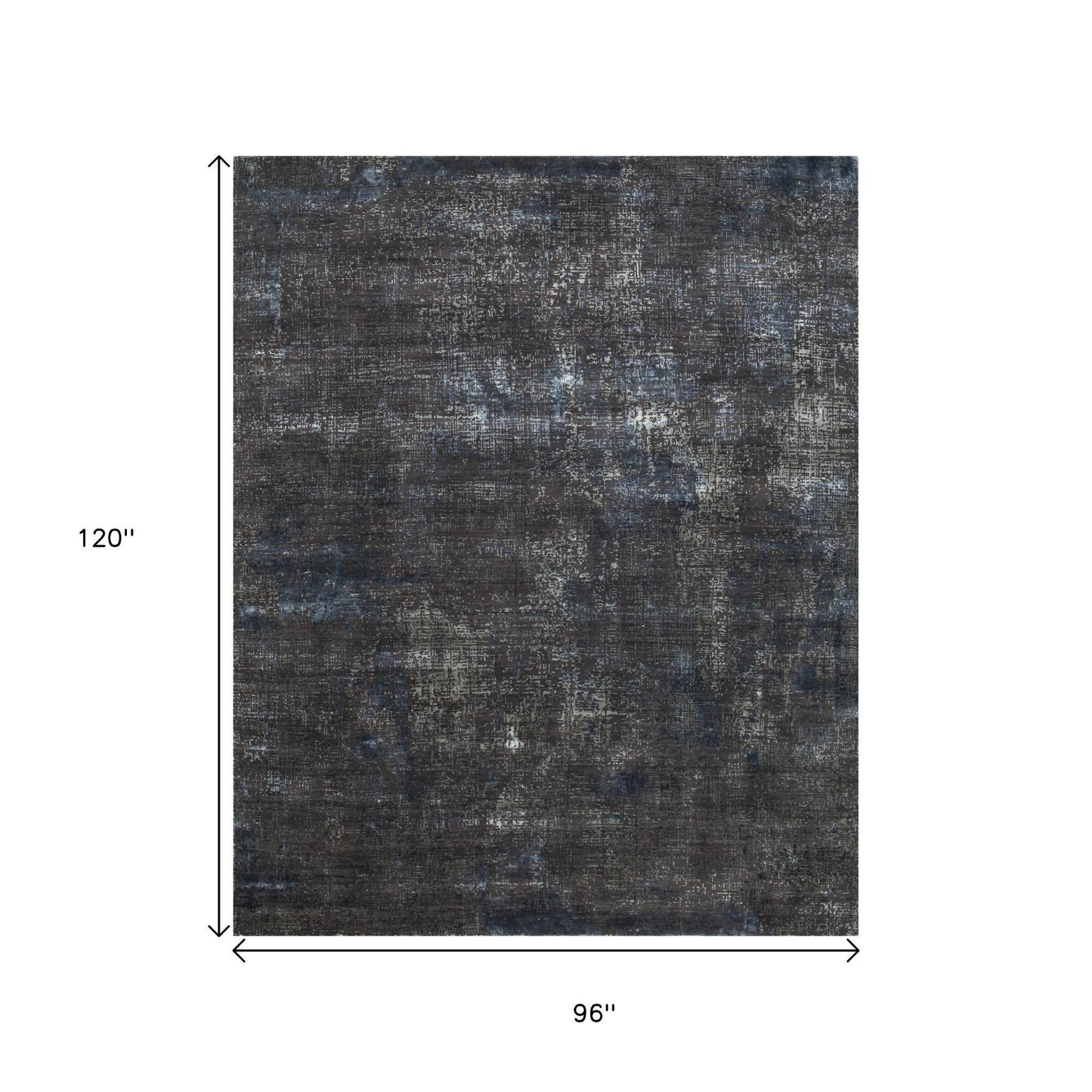 8' X 10' Blue Abstract Hand Knotted Area Rug-2