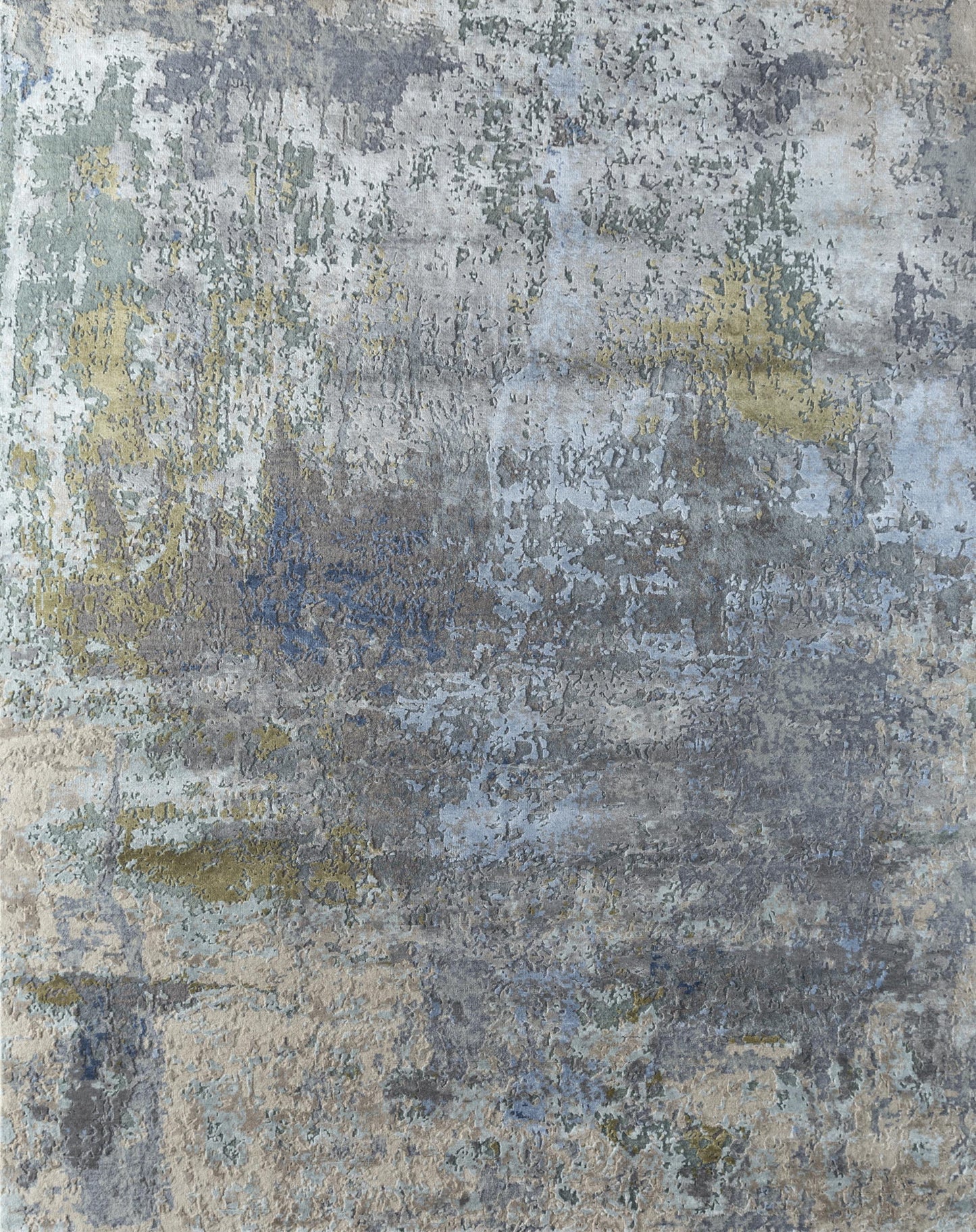 8' X 10' Blue Abstract Hand Knotted Area Rug-2