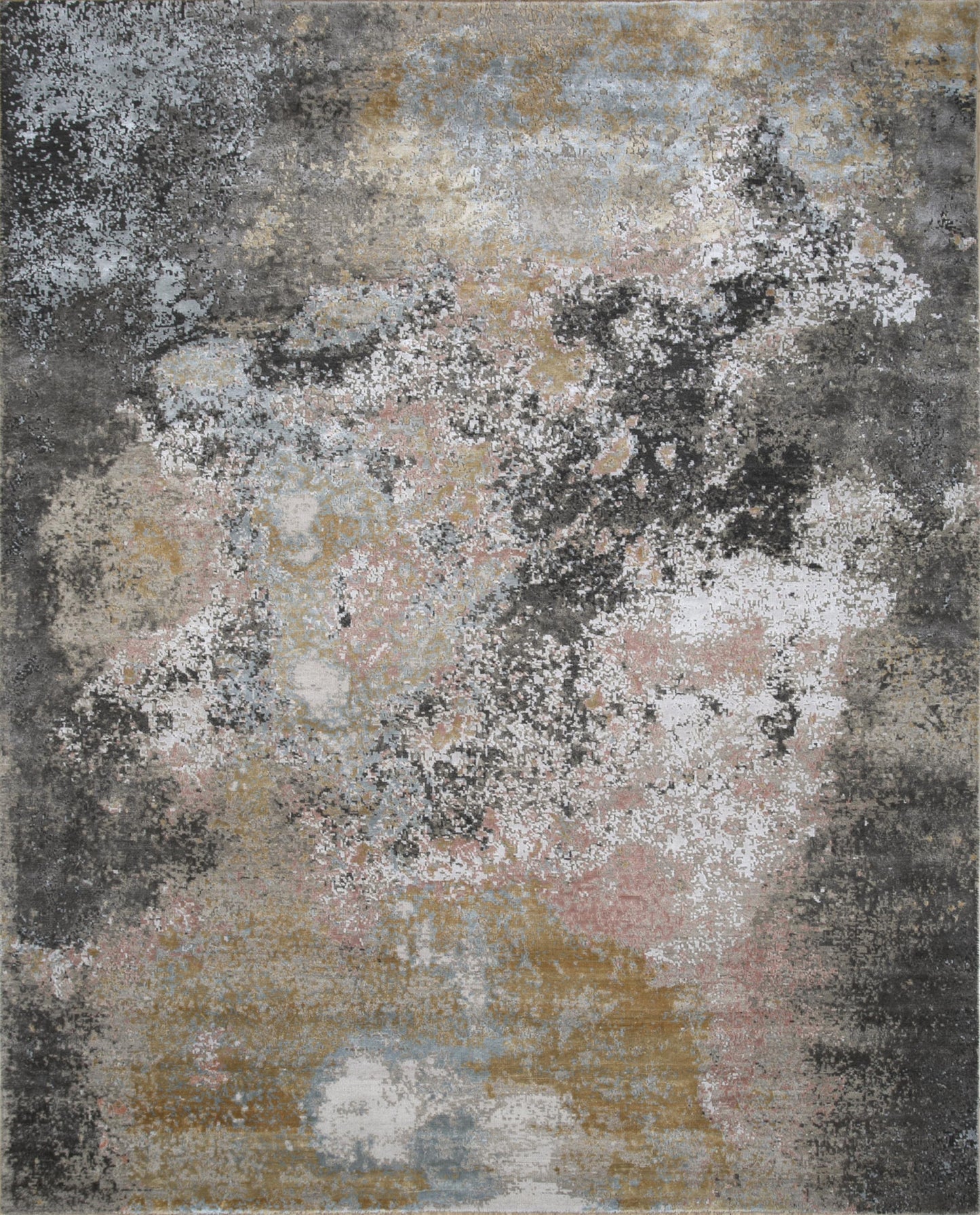 8' X 10' Brown and Gray Abstract Hand Knotted Area Rug-1