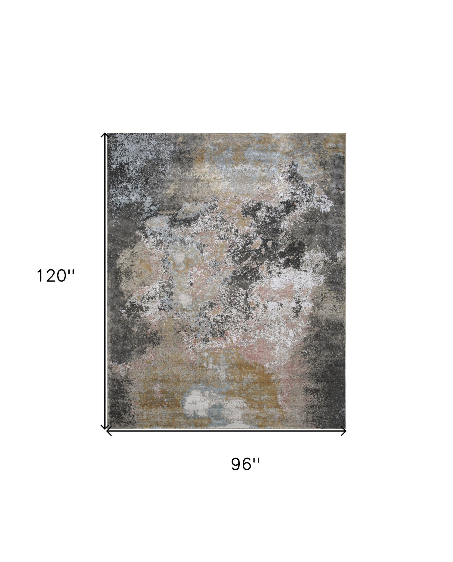 8' X 10' Brown and Gray Abstract Hand Knotted Area Rug-4