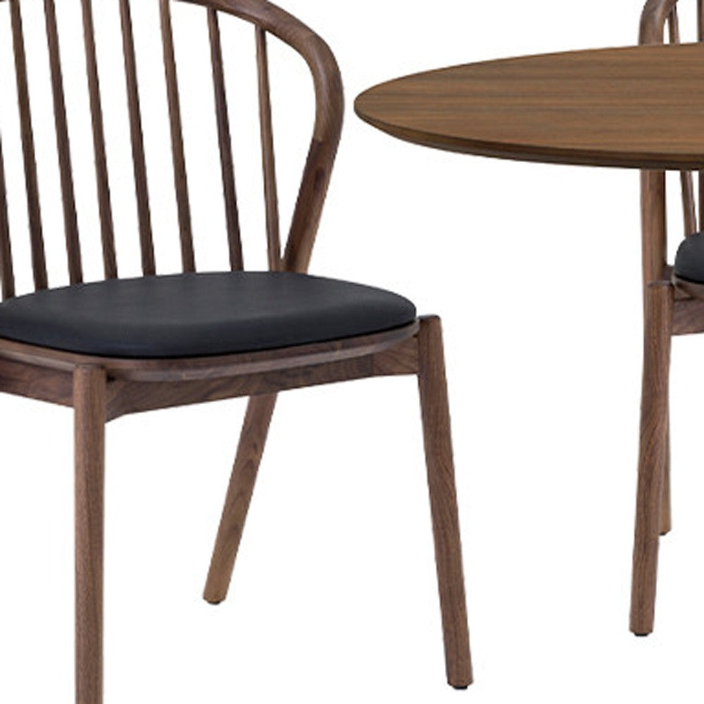 Six Piece Brown and Black Oval Dining Set with Four Chairs and Sideboard-7