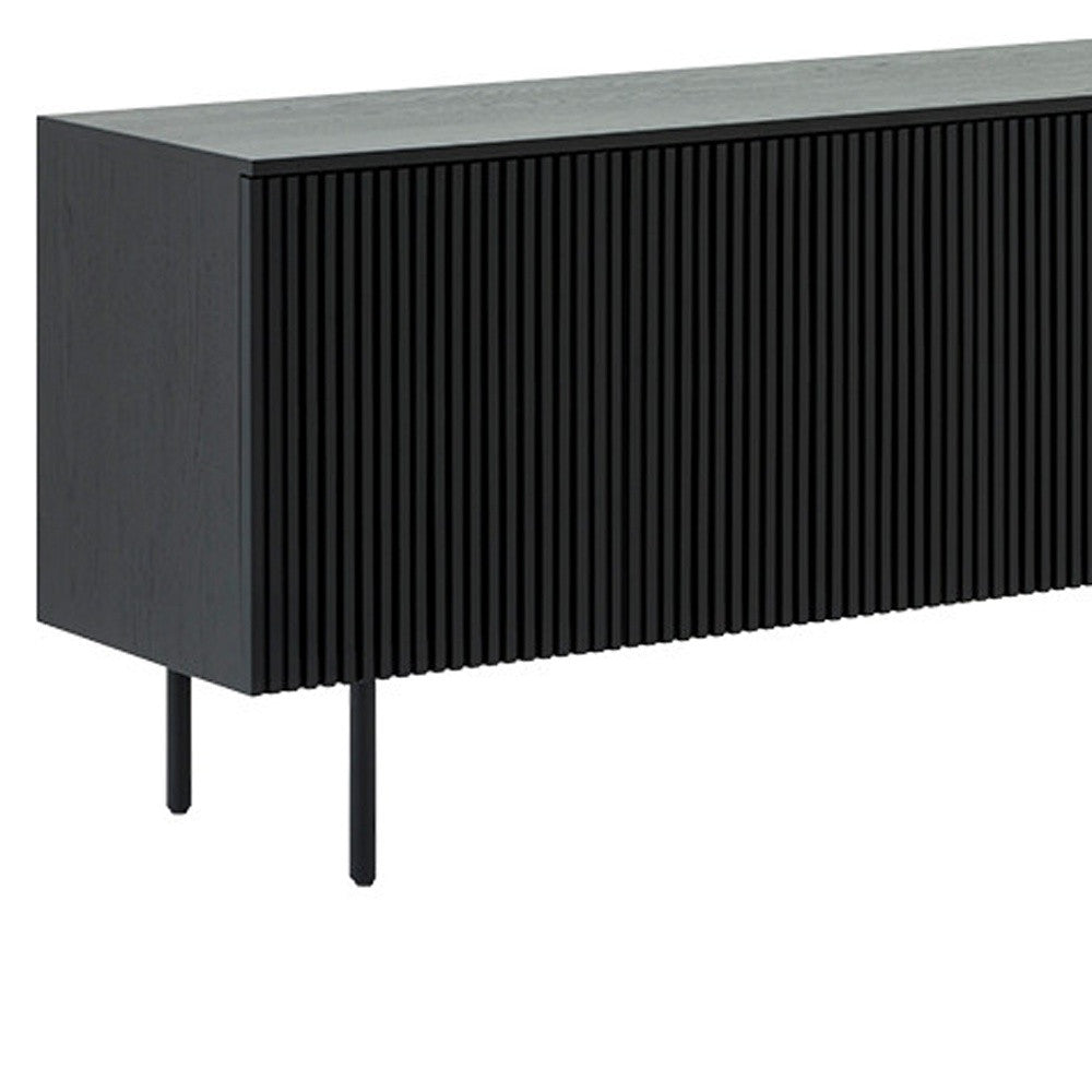 Six Piece Black Round Dining Set with Four Chairs and Sideboard-7