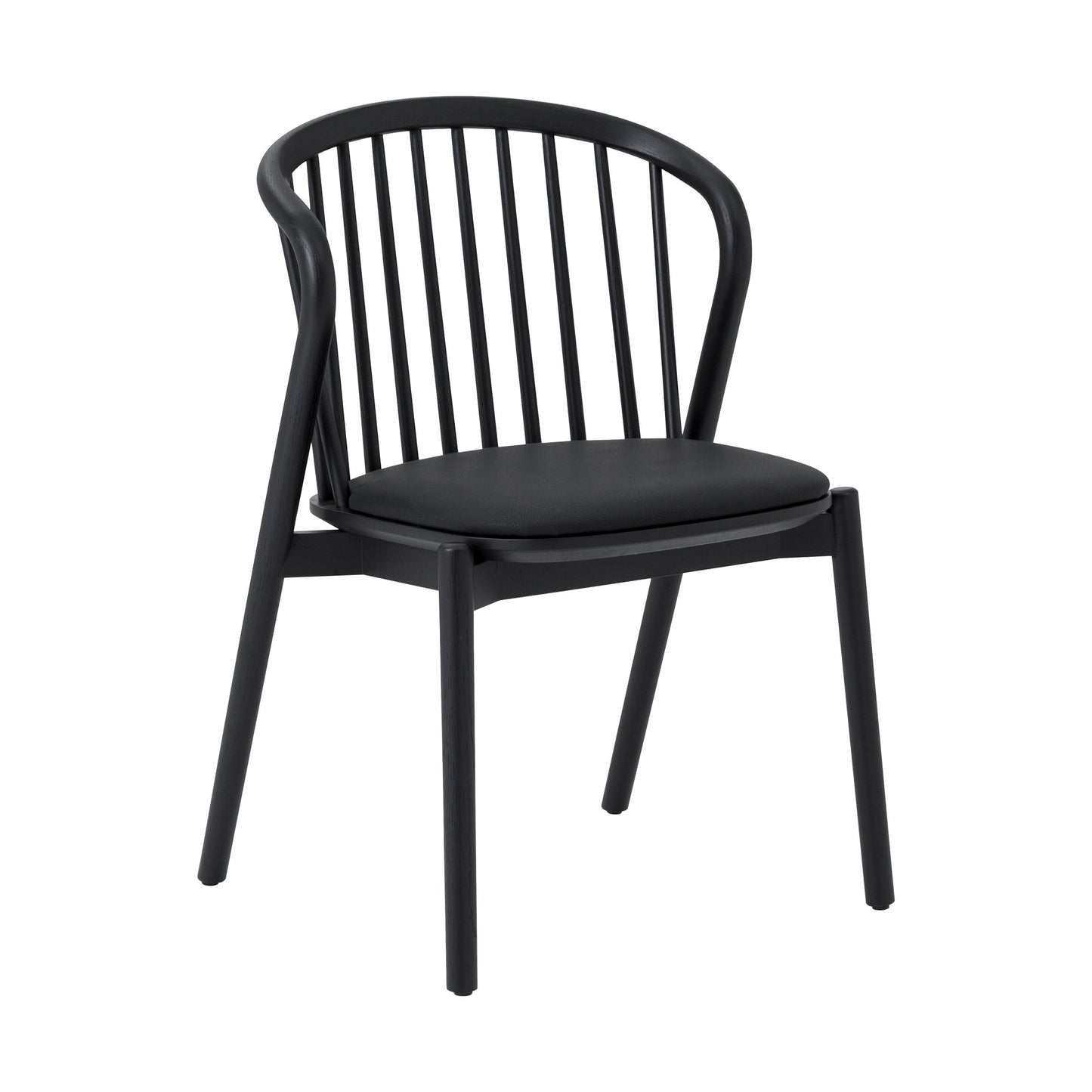 Six Piece Black Round Dining Set with Four Chairs and Sideboard-2
