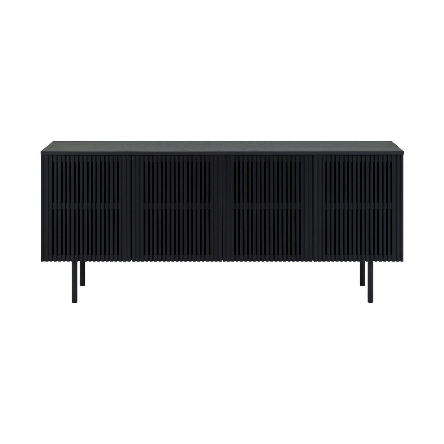 Six Piece Black Round Dining Set with Four Chairs and Sideboard-5