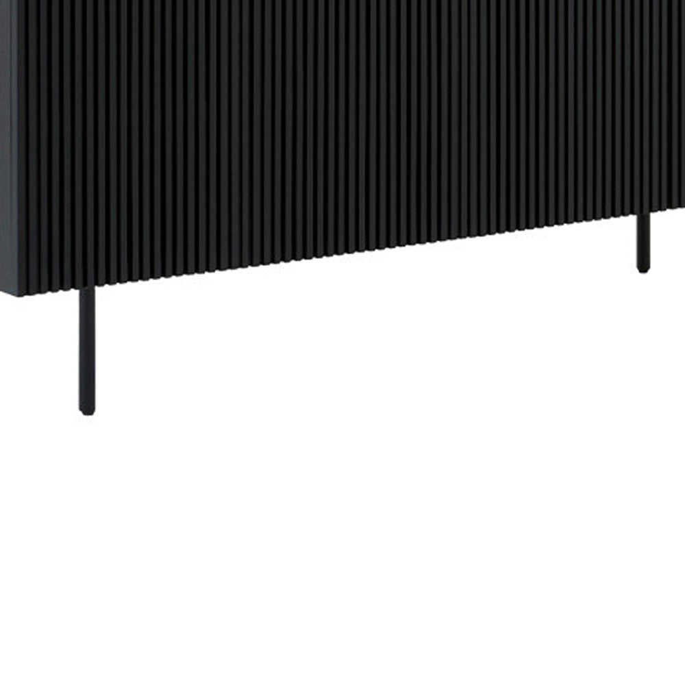 Six Piece Black Round Dining Set with Four Chairs and Sideboard-7