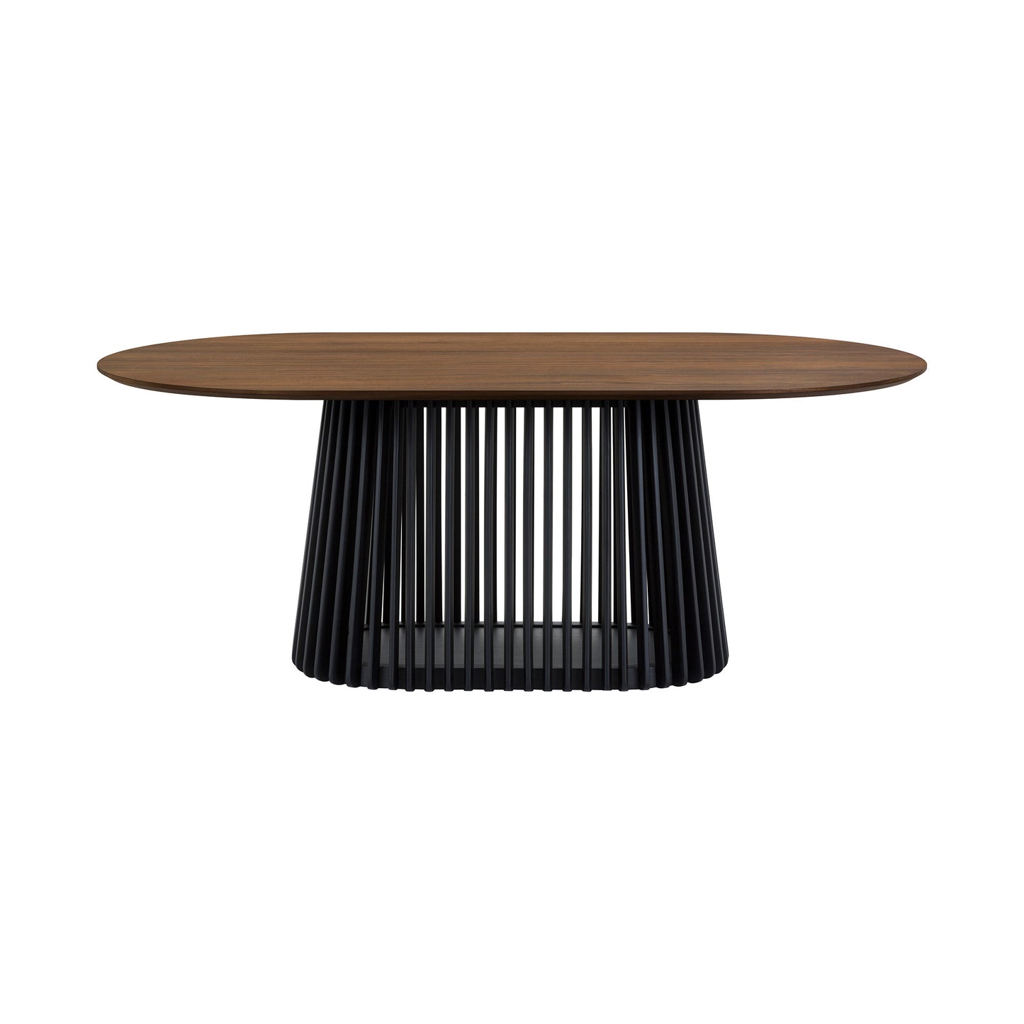 Six Piece Brown and Black Oval Dining Set with Four Chairs and Sideboard-4
