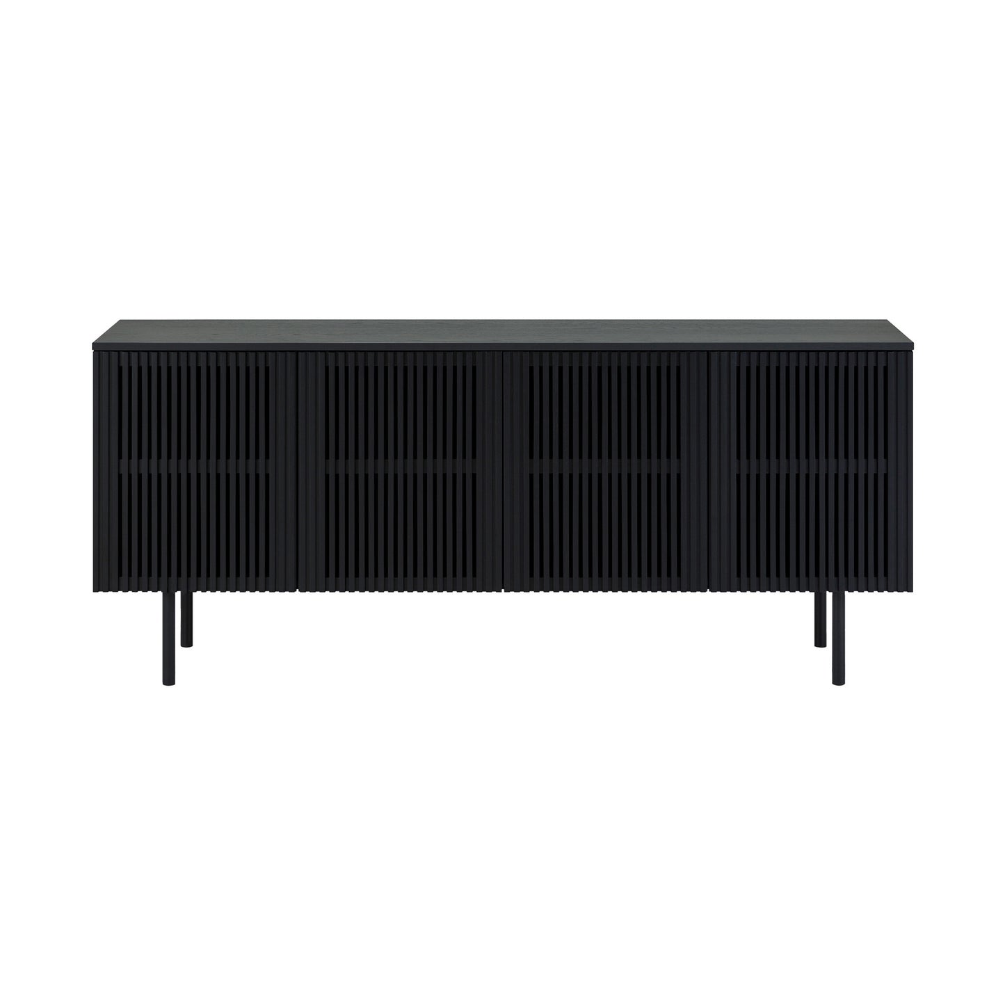 Six Piece Black Round Dining Set with Four Chairs and Sideboard-5