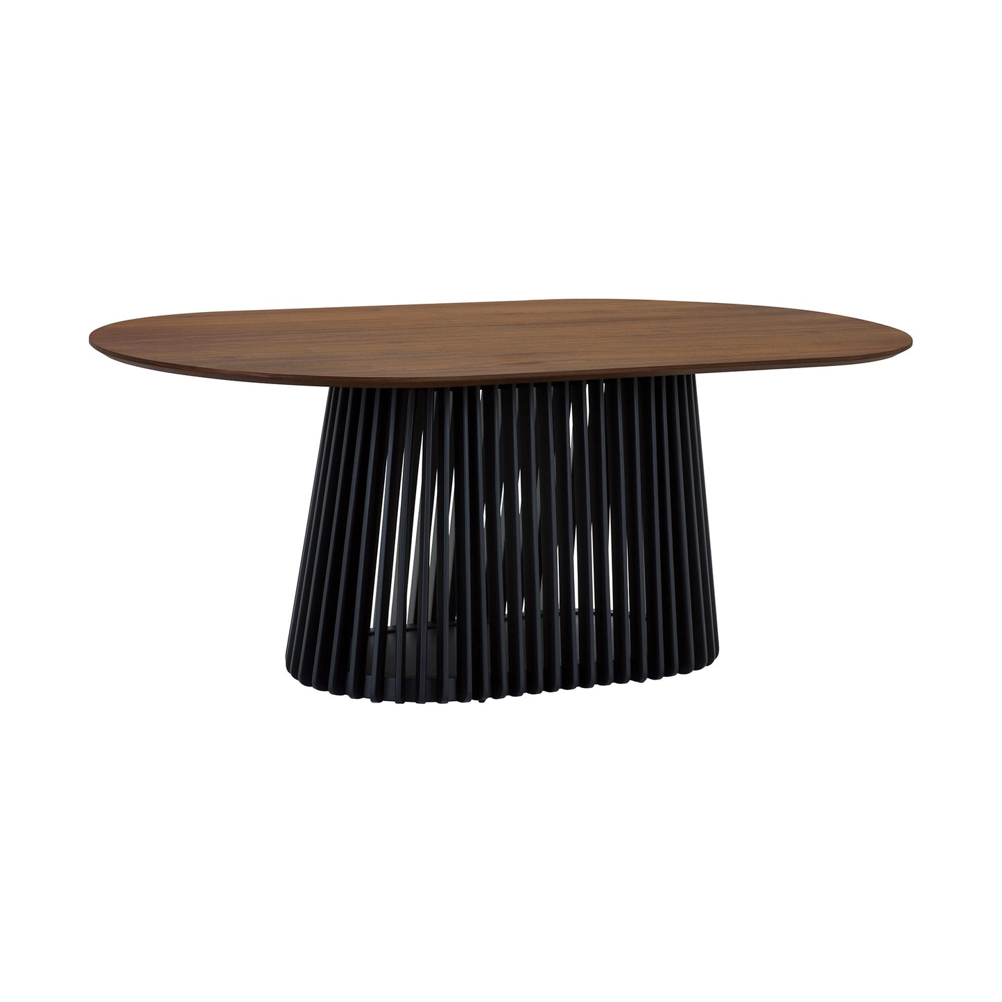 Seven Piece Brown and Black Oval Dining Set with Six Chairs-4