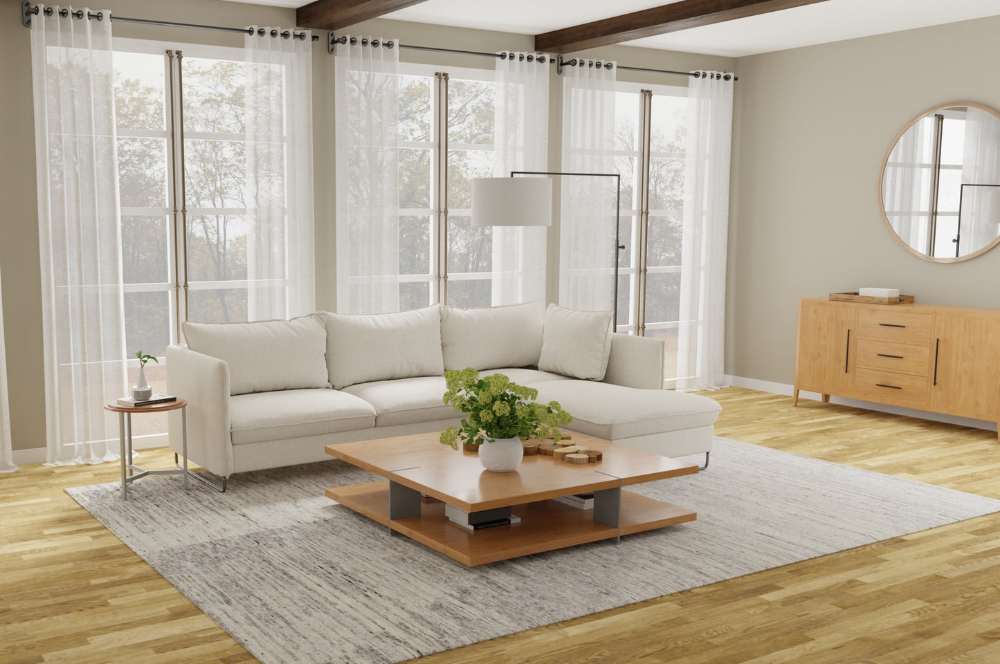 9' X 13' Ivory And Gray Abstract Hand Knotted Distressed Area Rug-8