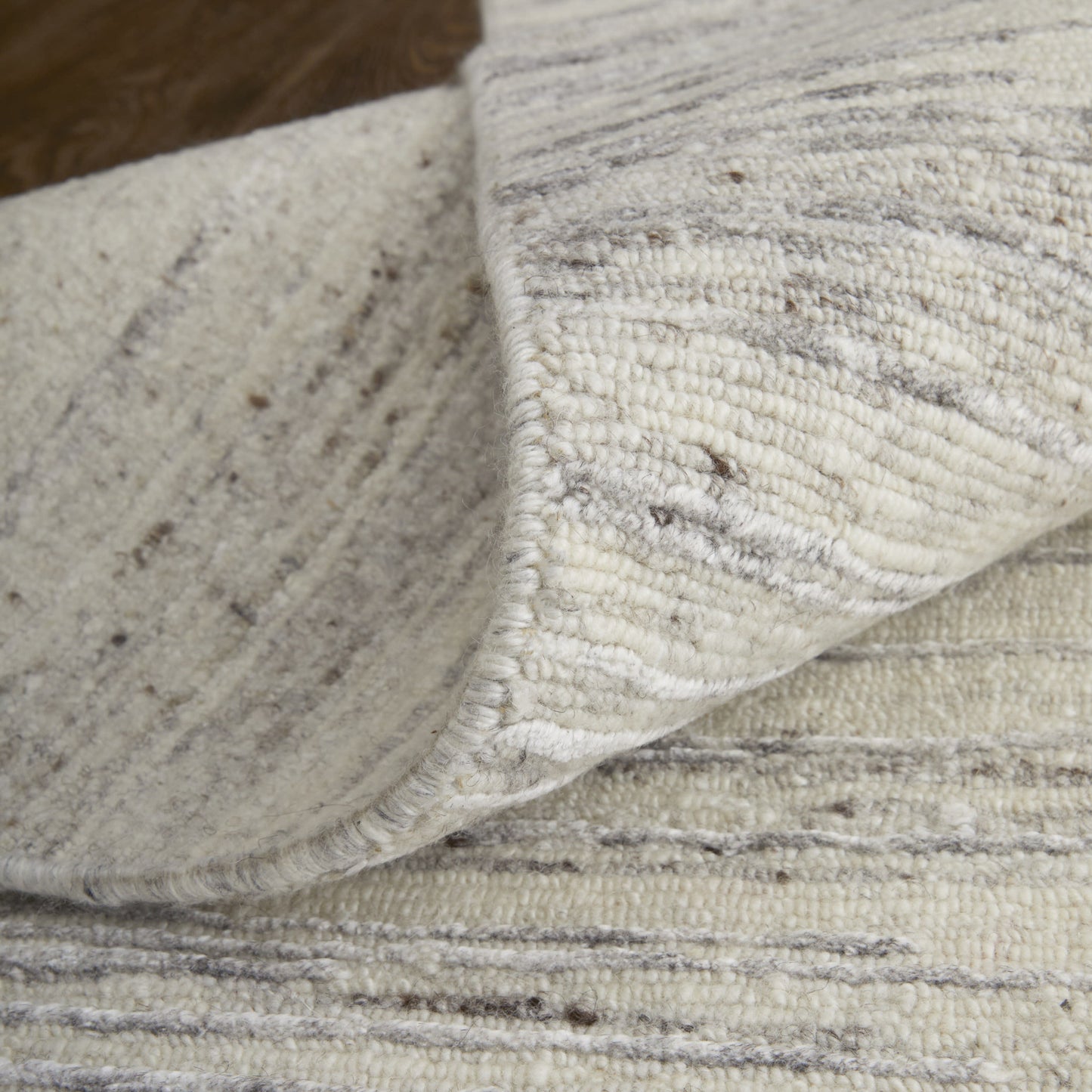 9' X 13' Ivory And Gray Abstract Hand Knotted Distressed Area Rug-3