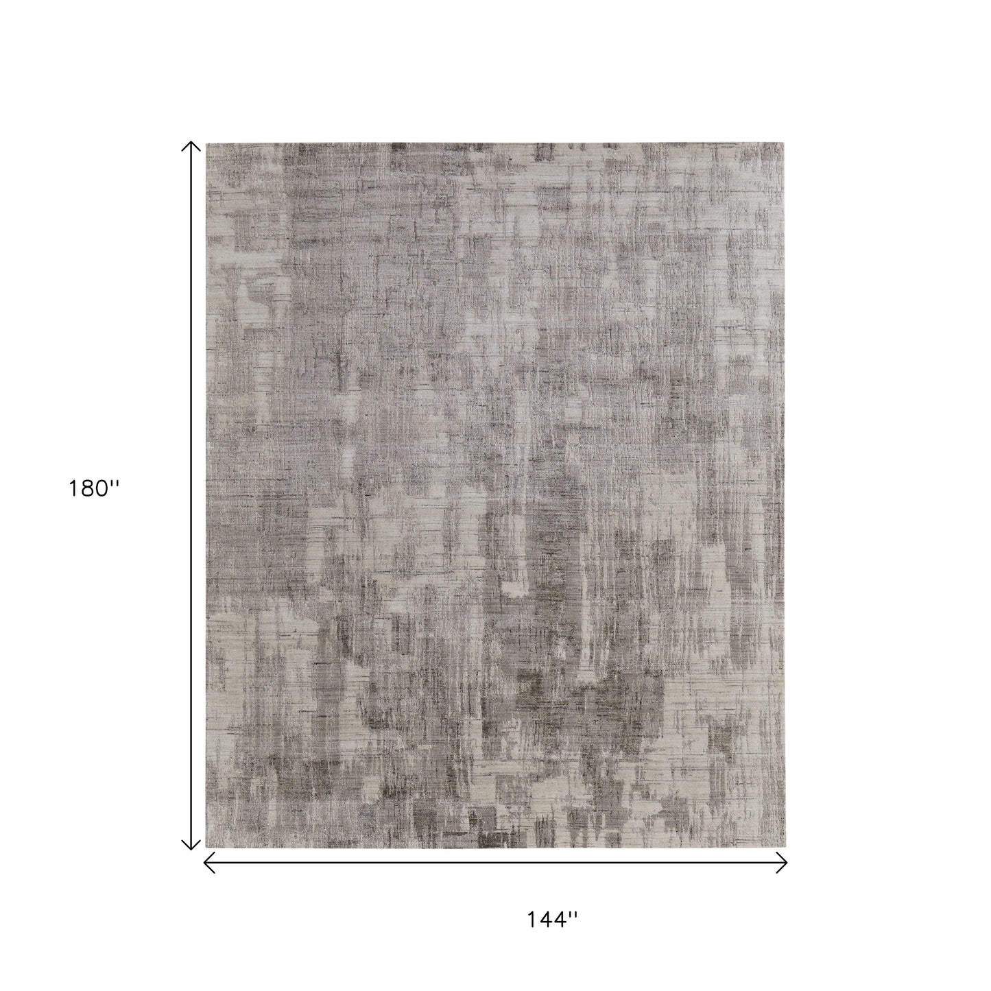 12' X 15' Gray And Ivory Abstract Hand Woven Distressed Area Rug-2