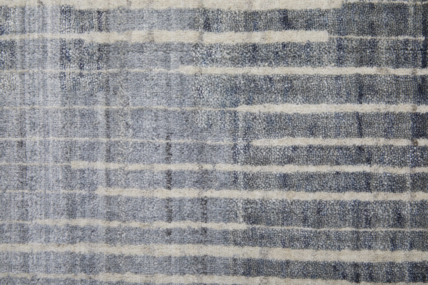 12' X 15' Blue Ivory And Gray Abstract Hand Woven Distressed Area Rug-8
