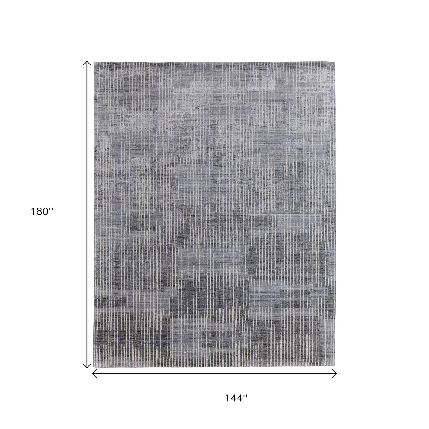 12' X 15' Blue Ivory And Gray Abstract Hand Woven Distressed Area Rug-2