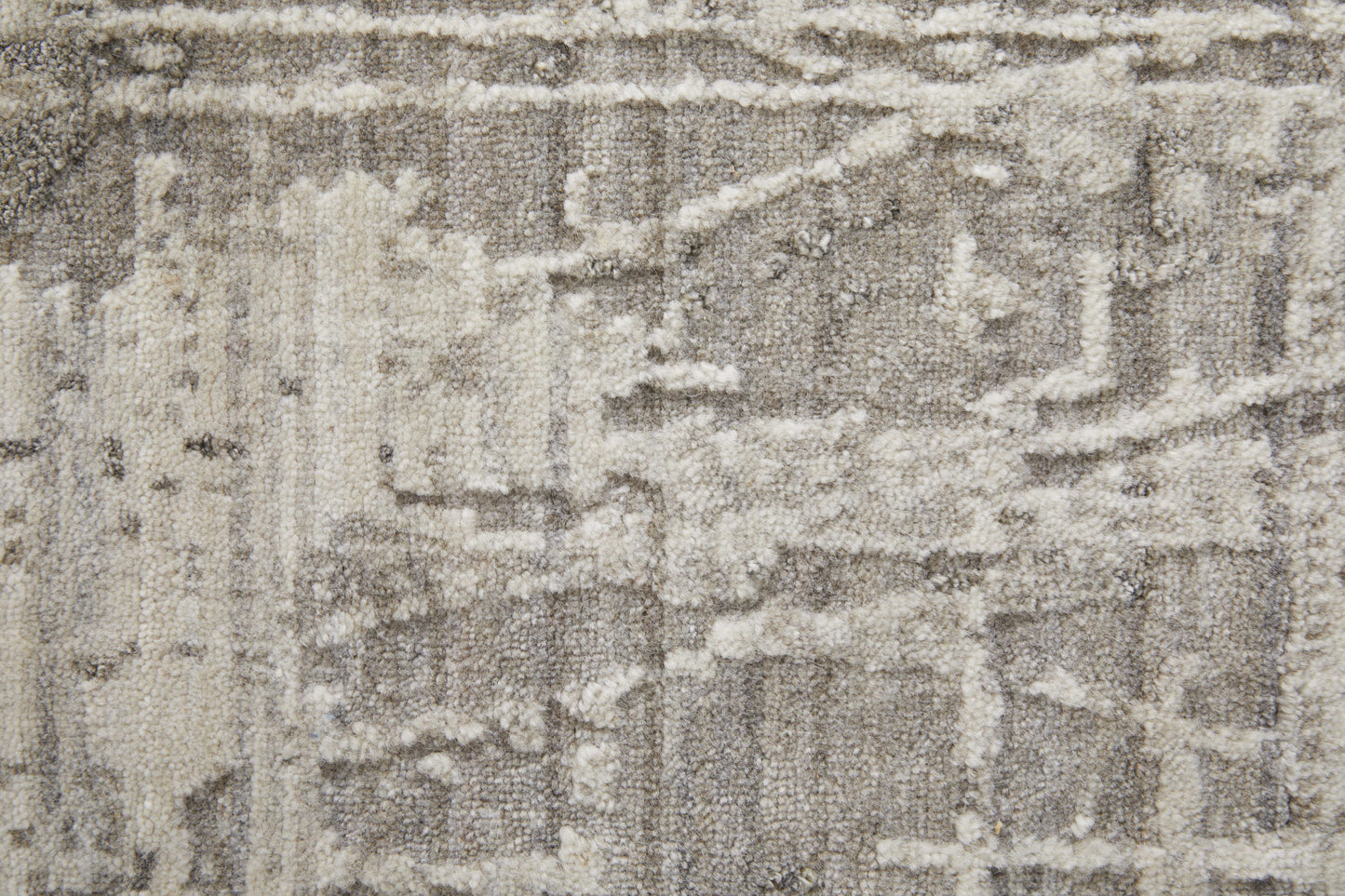 12' X 15' Gray And Ivory Abstract Hand Woven Distressed Area Rug-8