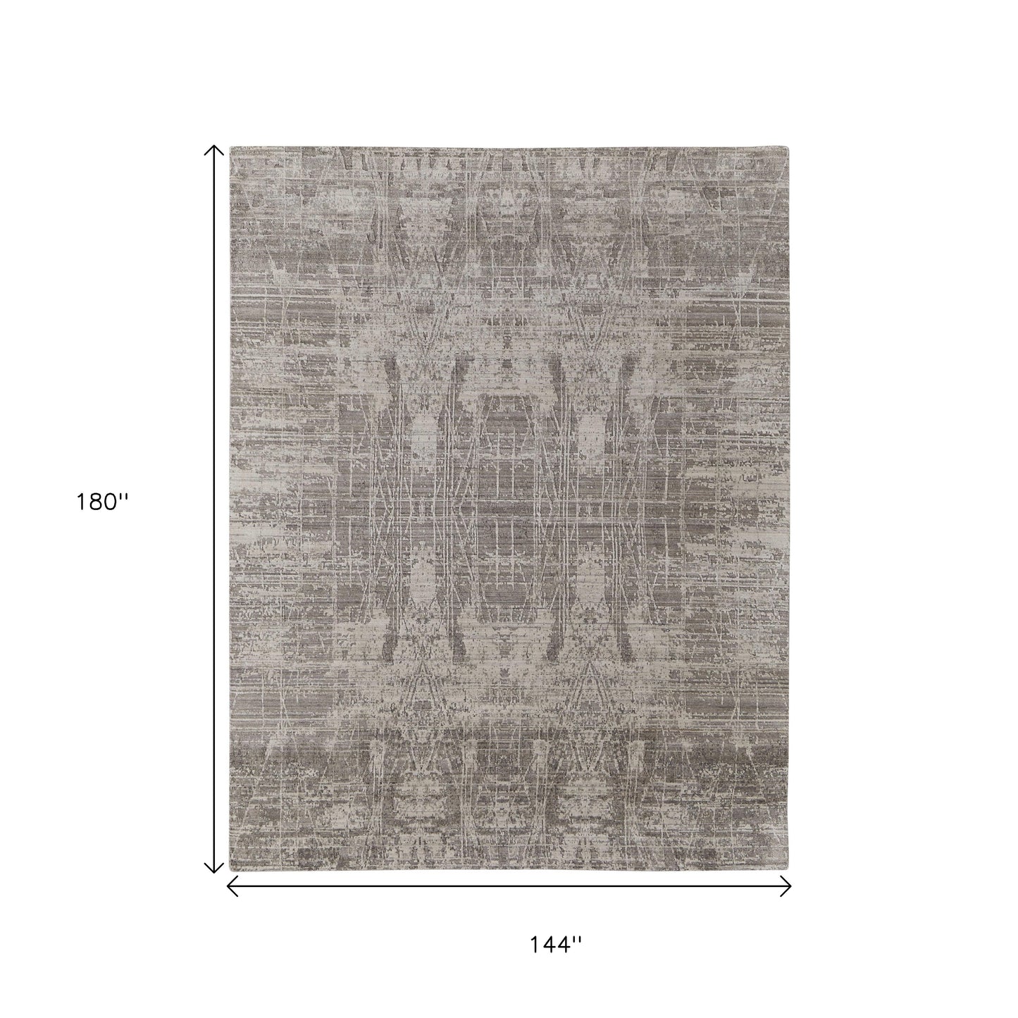 12' X 15' Gray And Ivory Abstract Hand Woven Distressed Area Rug-2