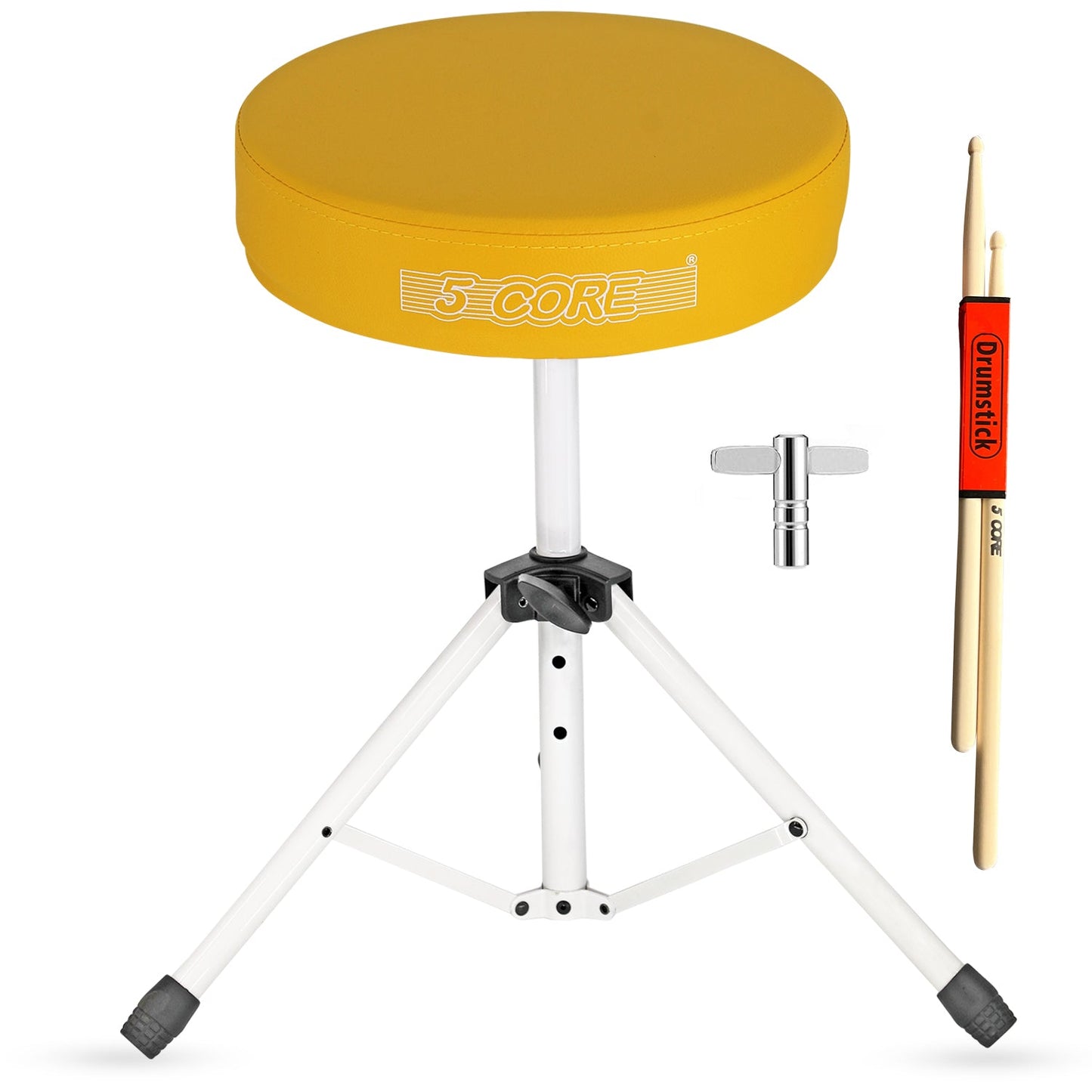 5 Core Drum Throne 3" Thick Padded Comfortable Guitar Stool Drummer Chair Adjustable Musician Seat-0