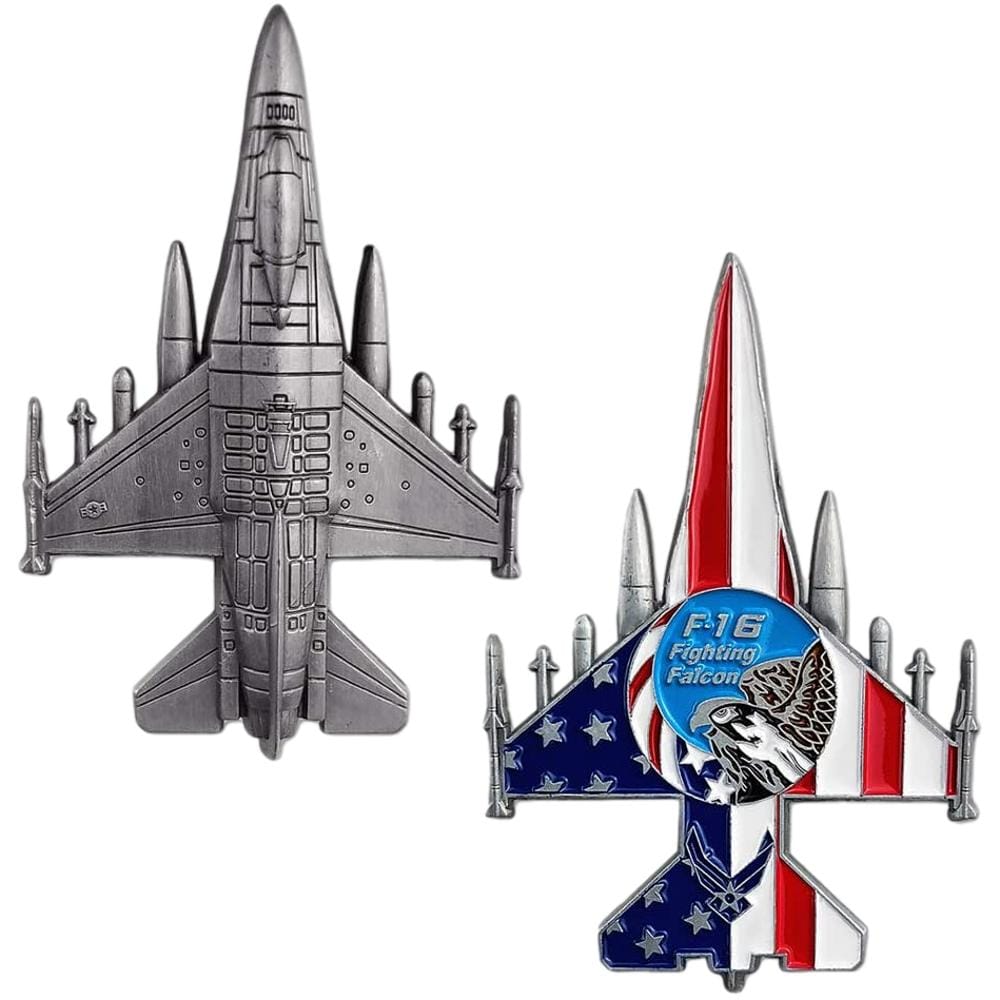 3D Aircraft Shaped F16 Fighting Falcon US Air Force Commemorative Coin Collector-1