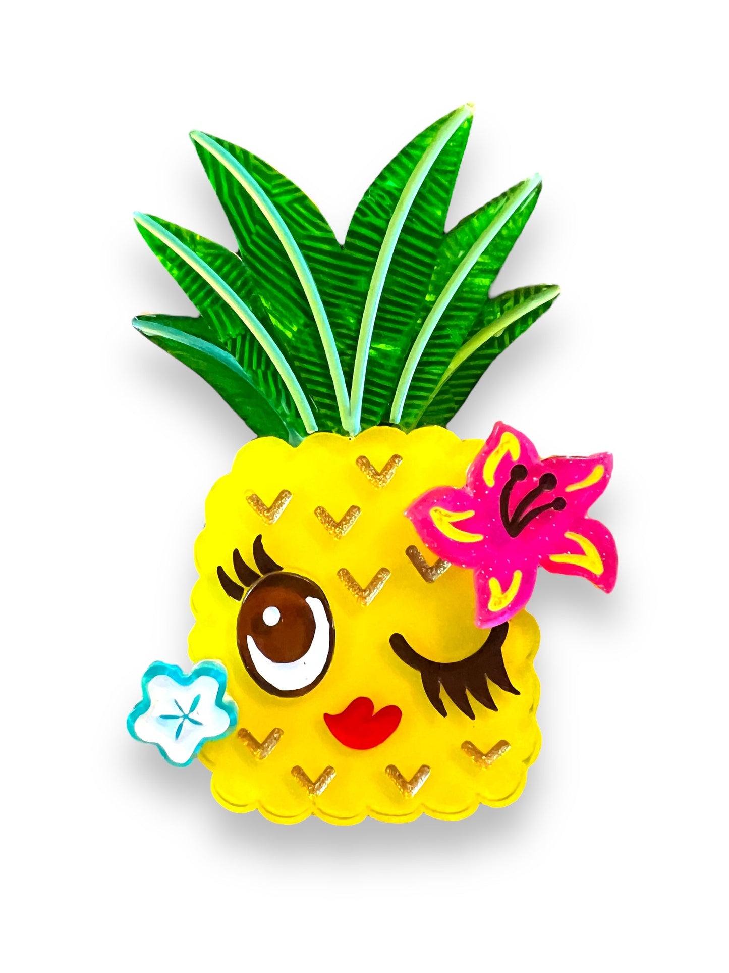 Pucker Up Pineapple Brooch by Miss Fluff x Lipstick & Chrome-1