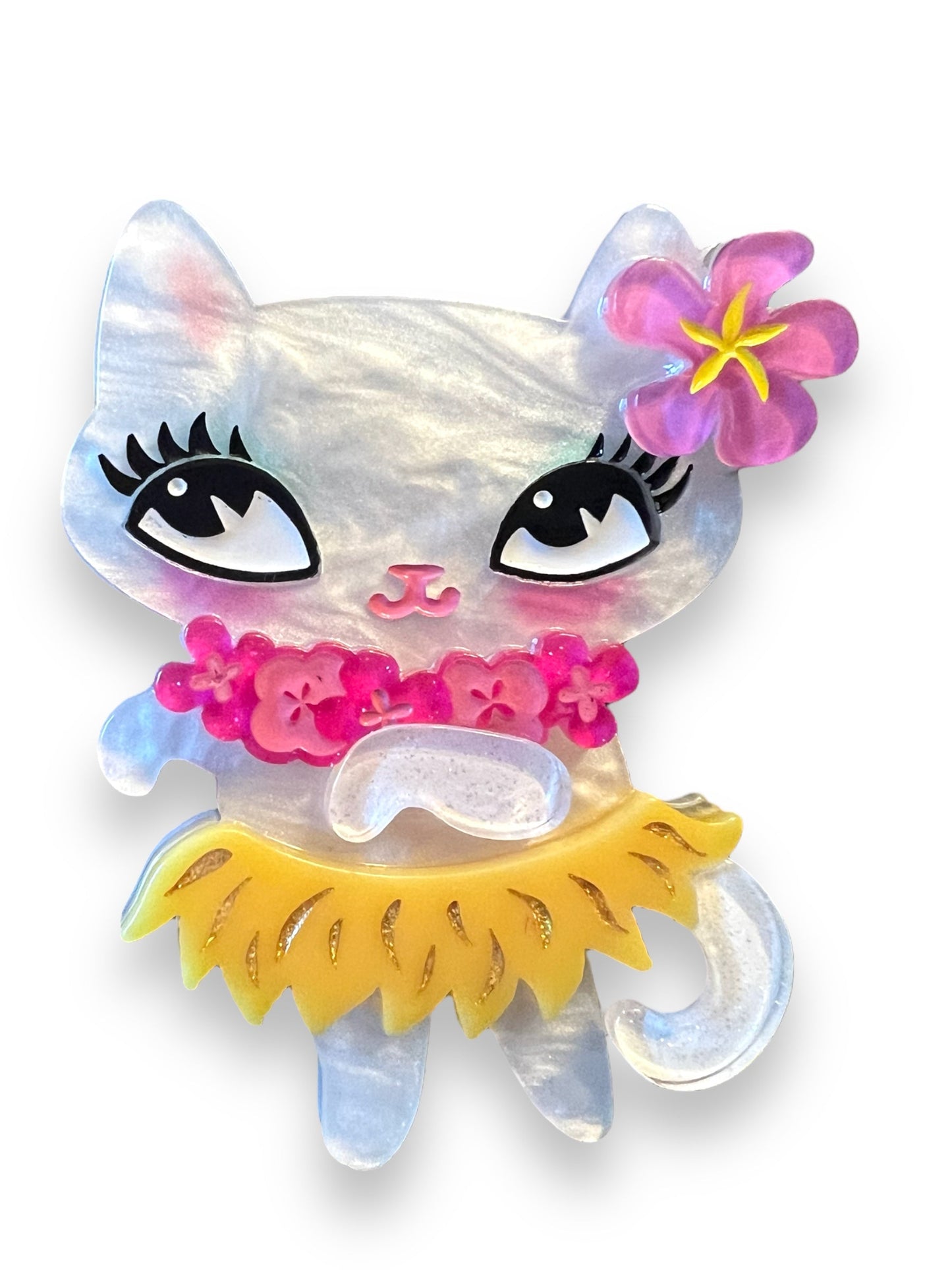Tiki Hula Kitty Brooch by Miss Fluff x Lipstick & Chrome-1